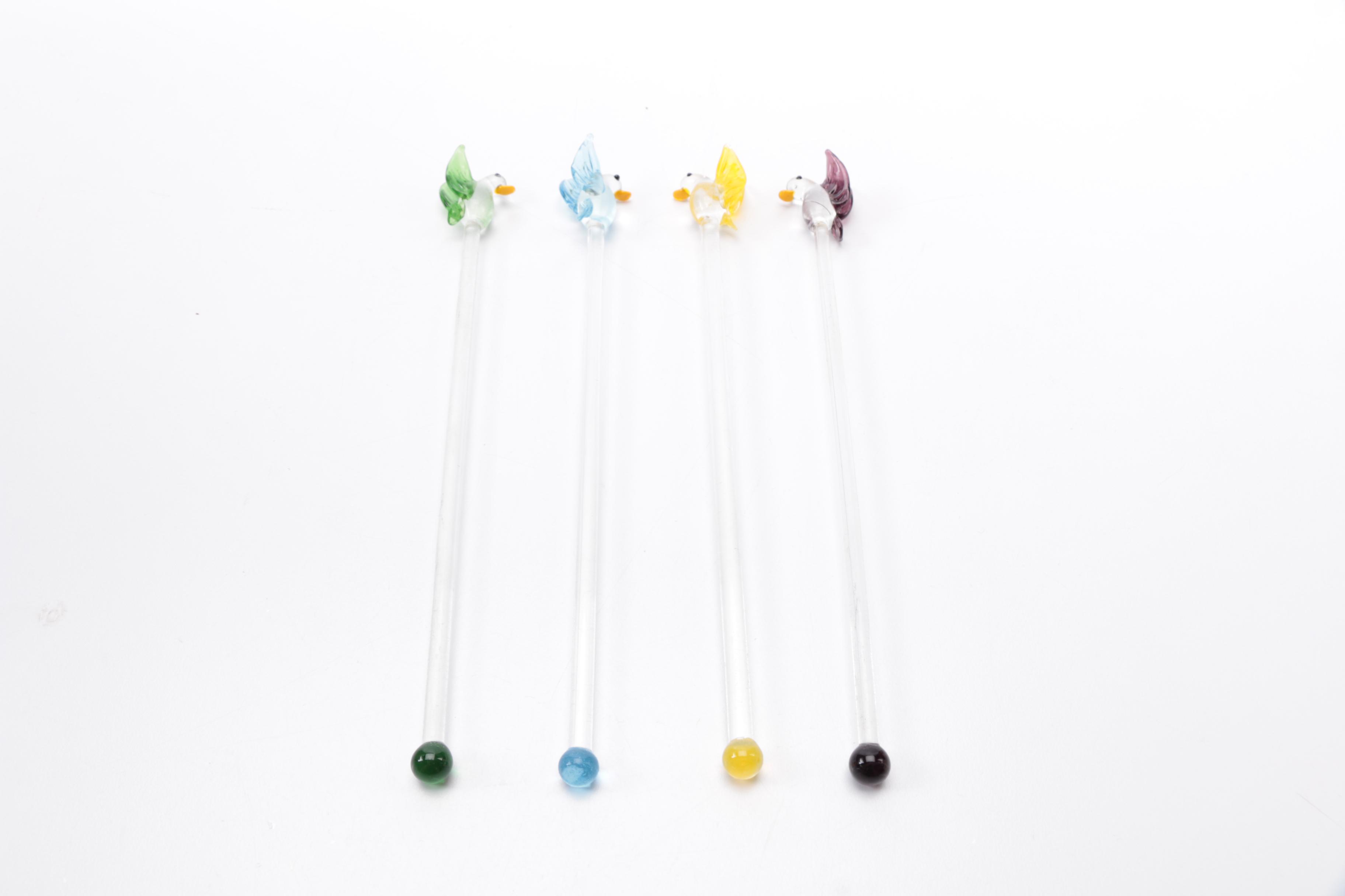 Napkin Holders with Glass Stirrers and French Bowl