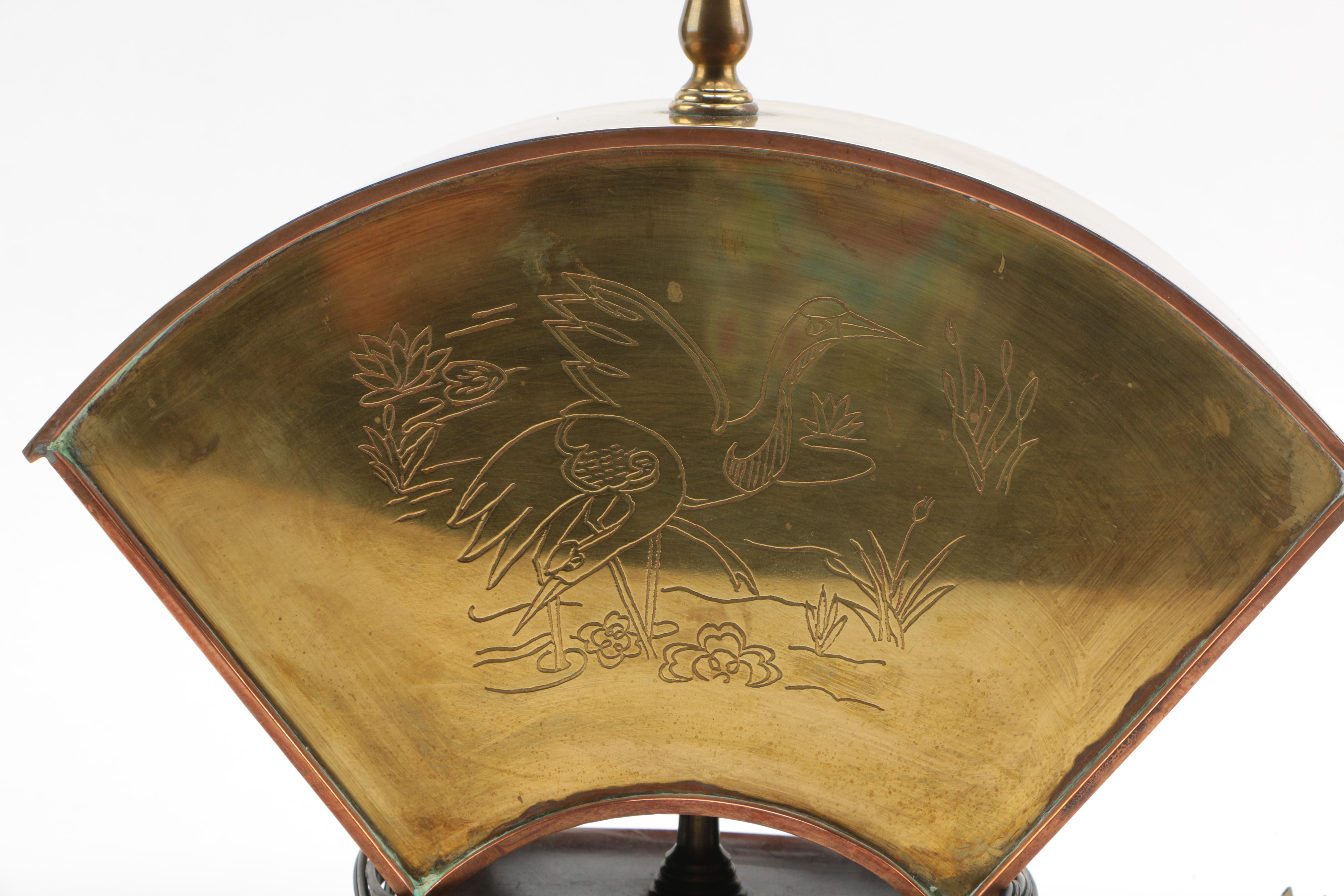 Brass Table Lamp With Wooden Base