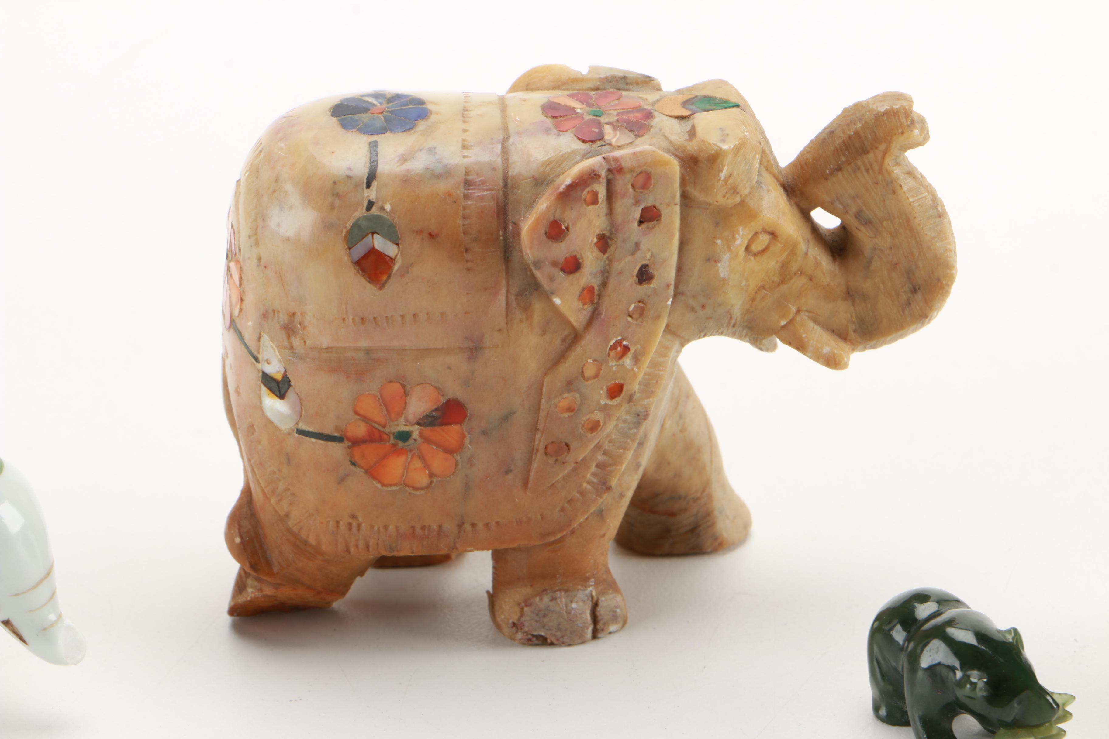 Elephant and Other Animal Figurines