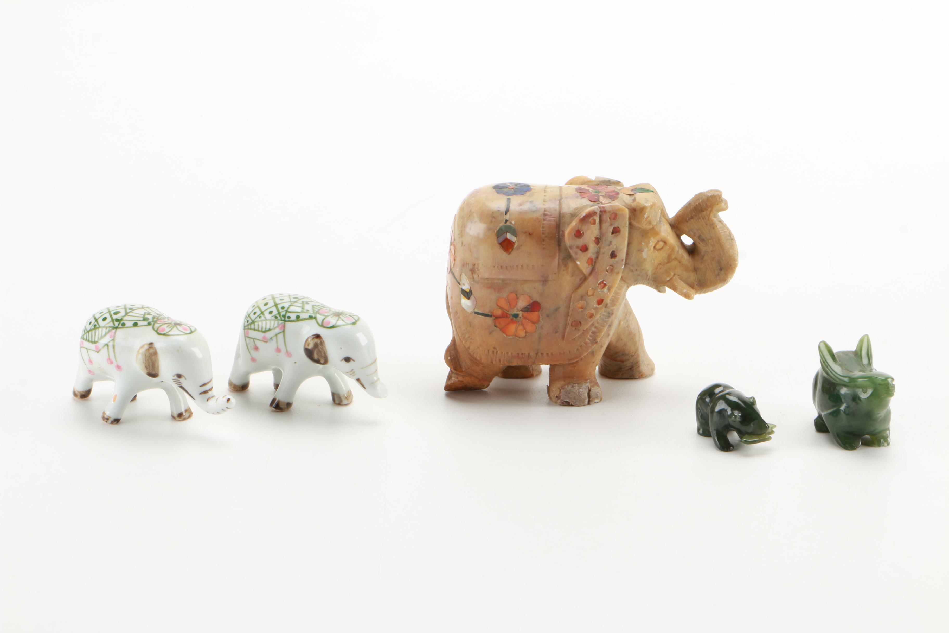 Elephant and Other Animal Figurines