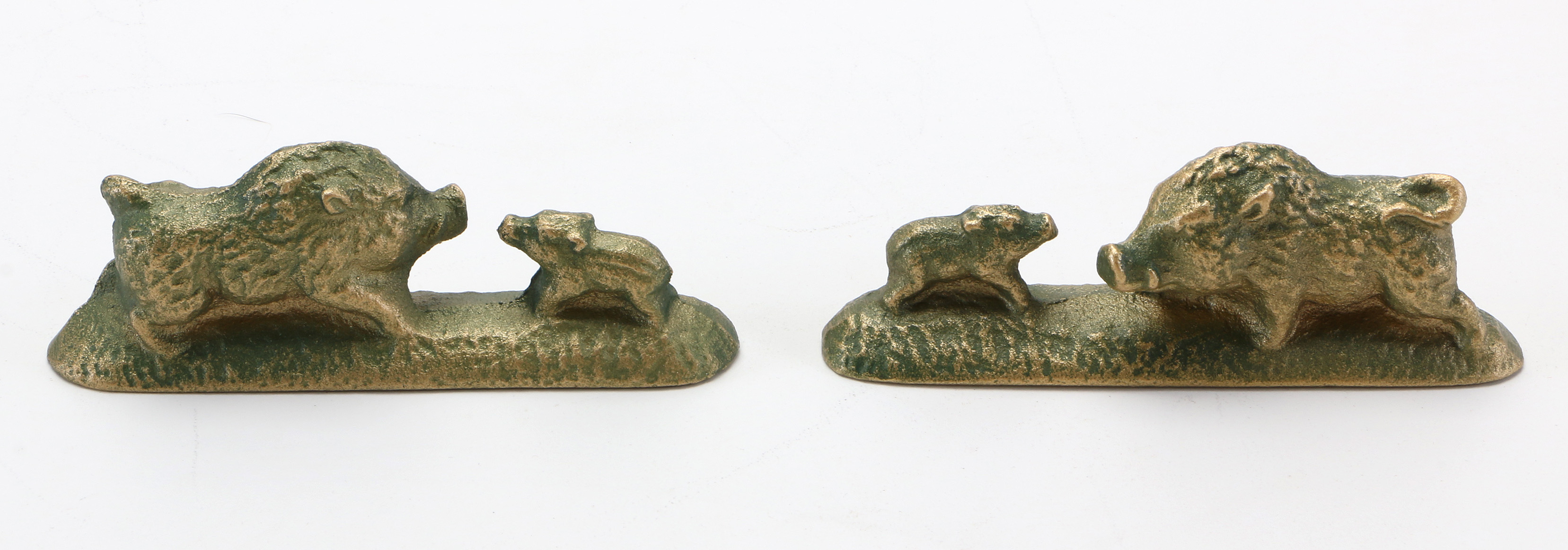 Brass Child and Parent Animal Statues