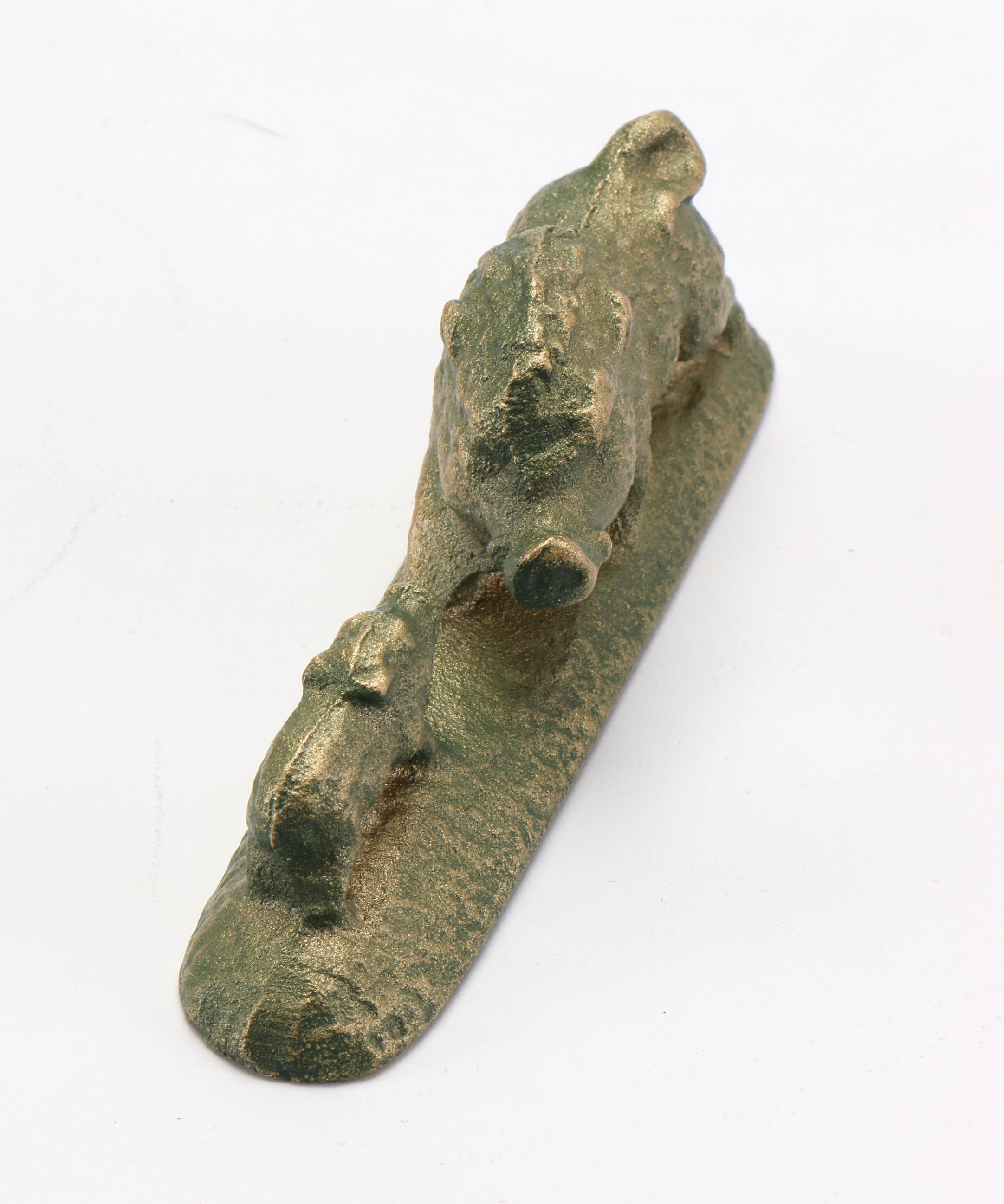 Brass Child and Parent Animal Statues