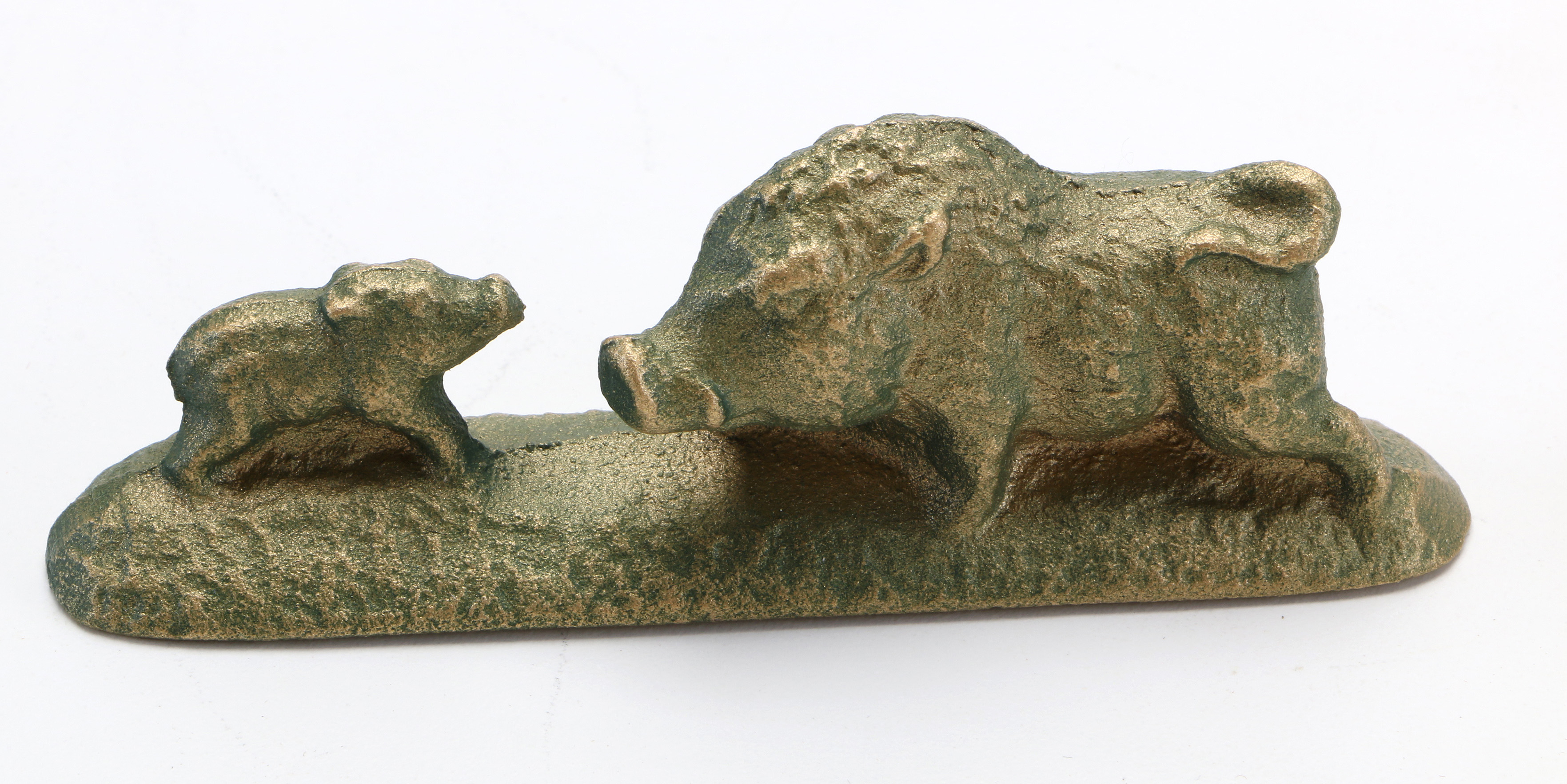 Brass Child and Parent Animal Statues