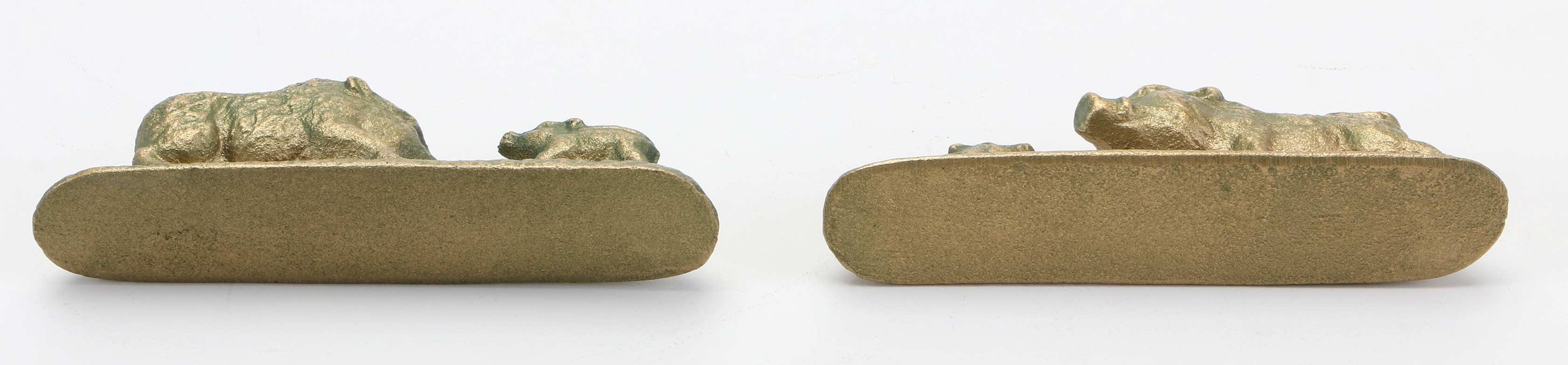 Brass Child and Parent Animal Statues