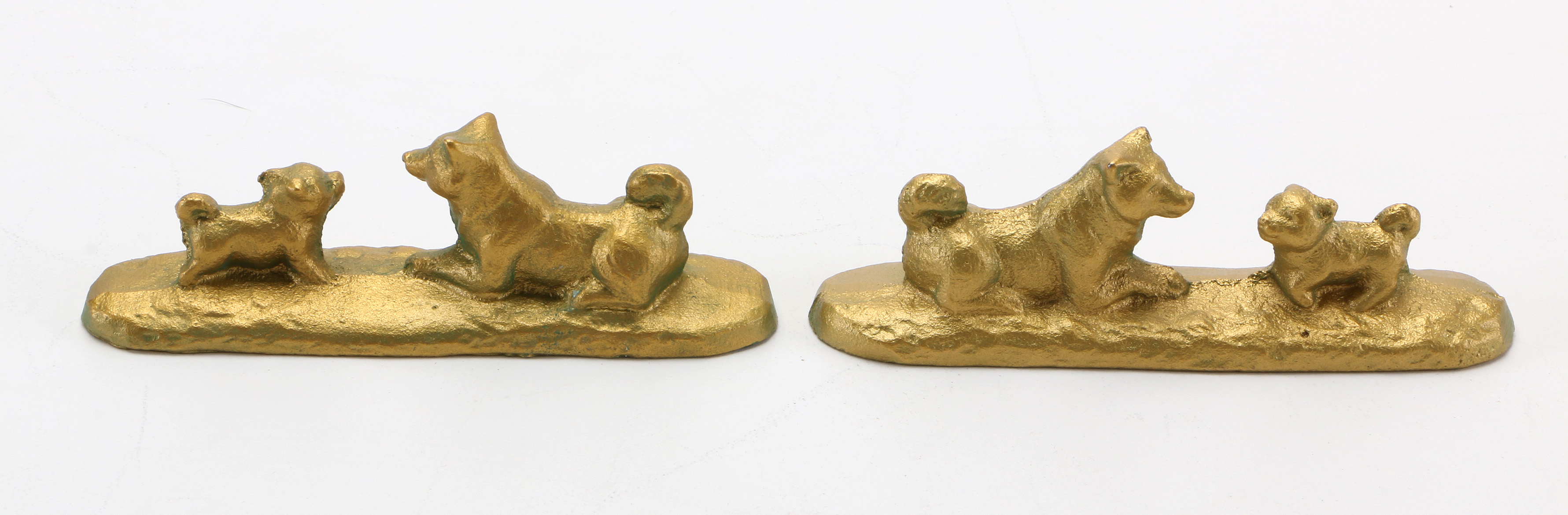 Brass Child and Parent Animal Statues