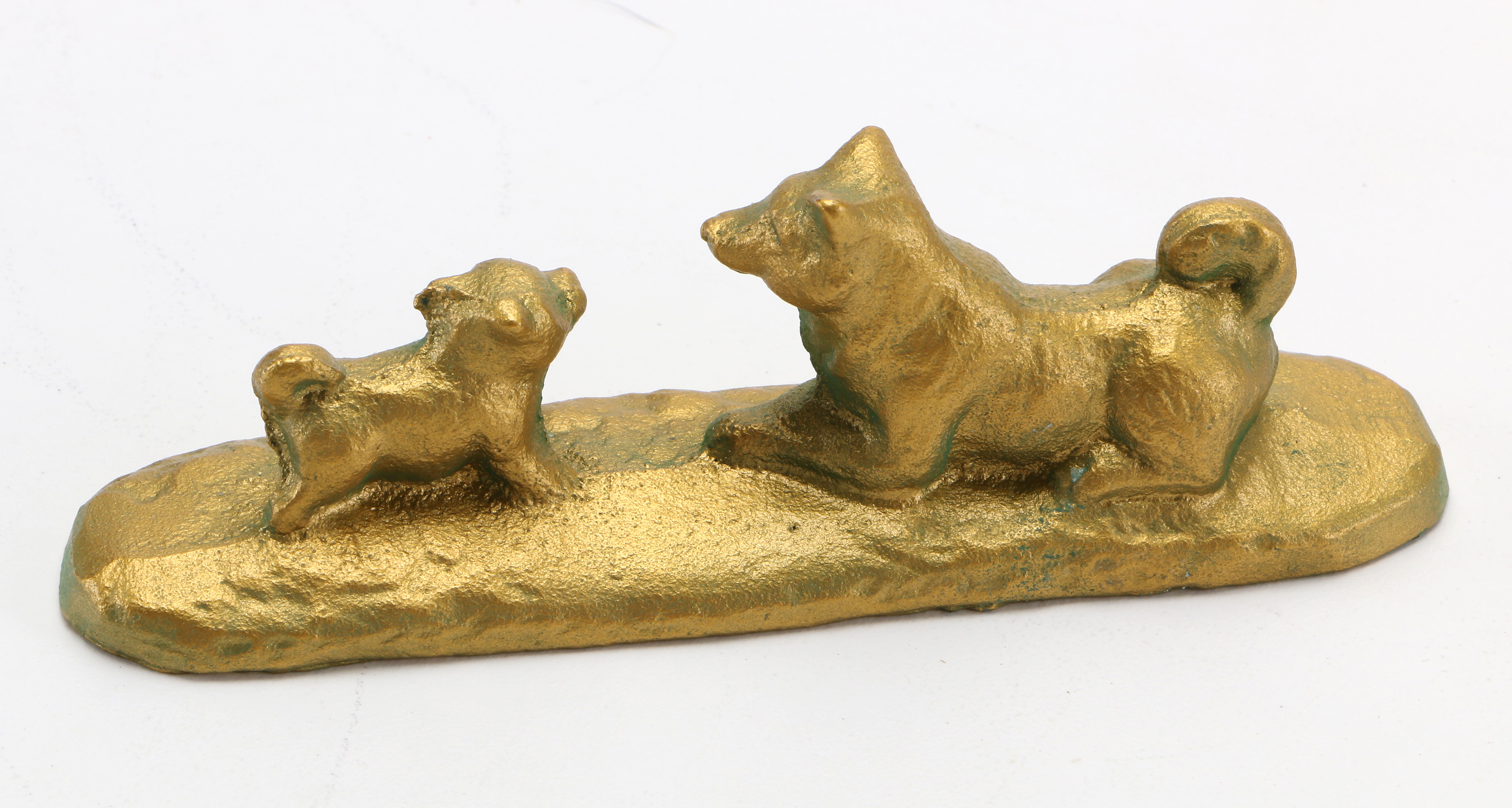 Brass Child and Parent Animal Statues