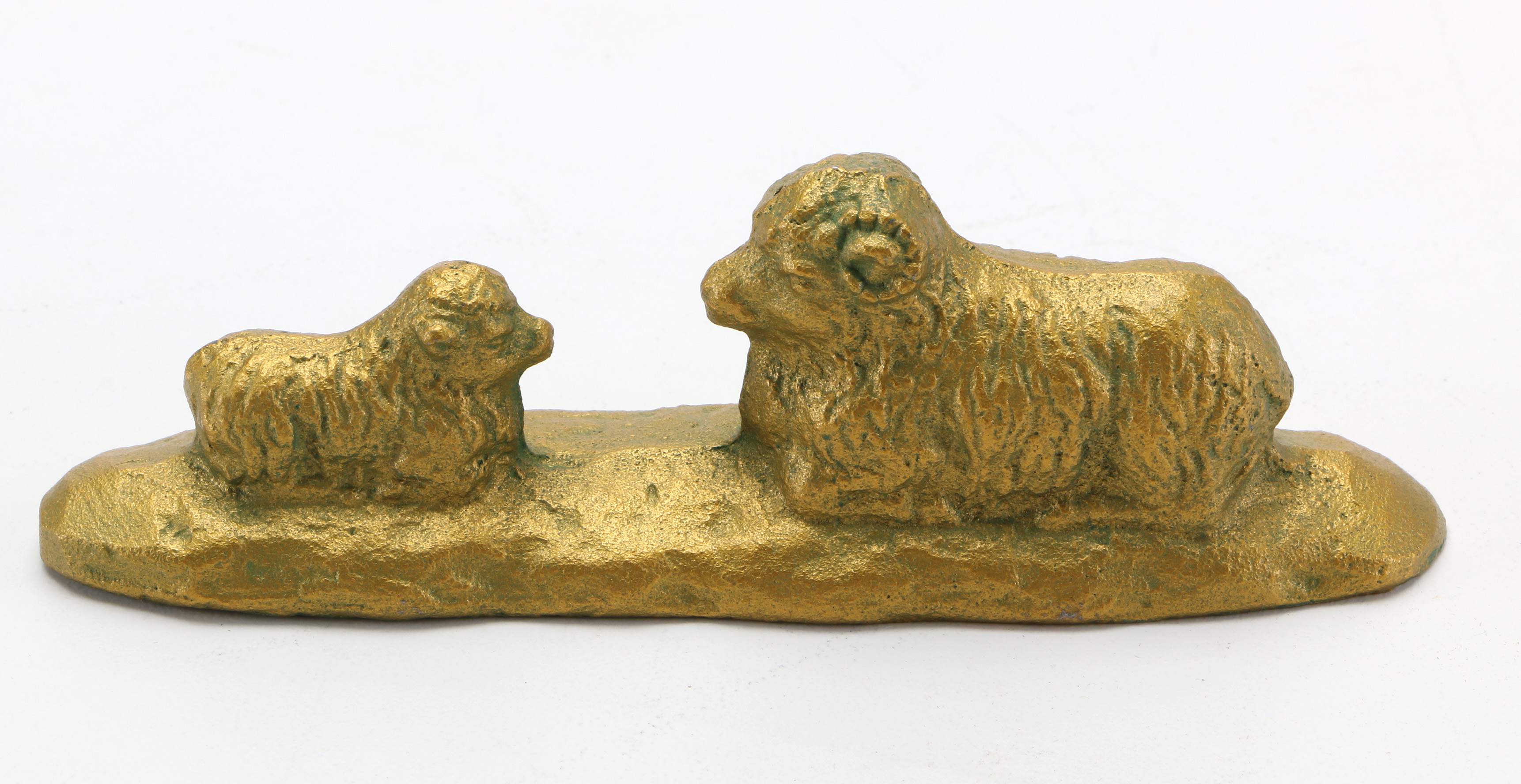 Brass Child and Parent Animal Statues