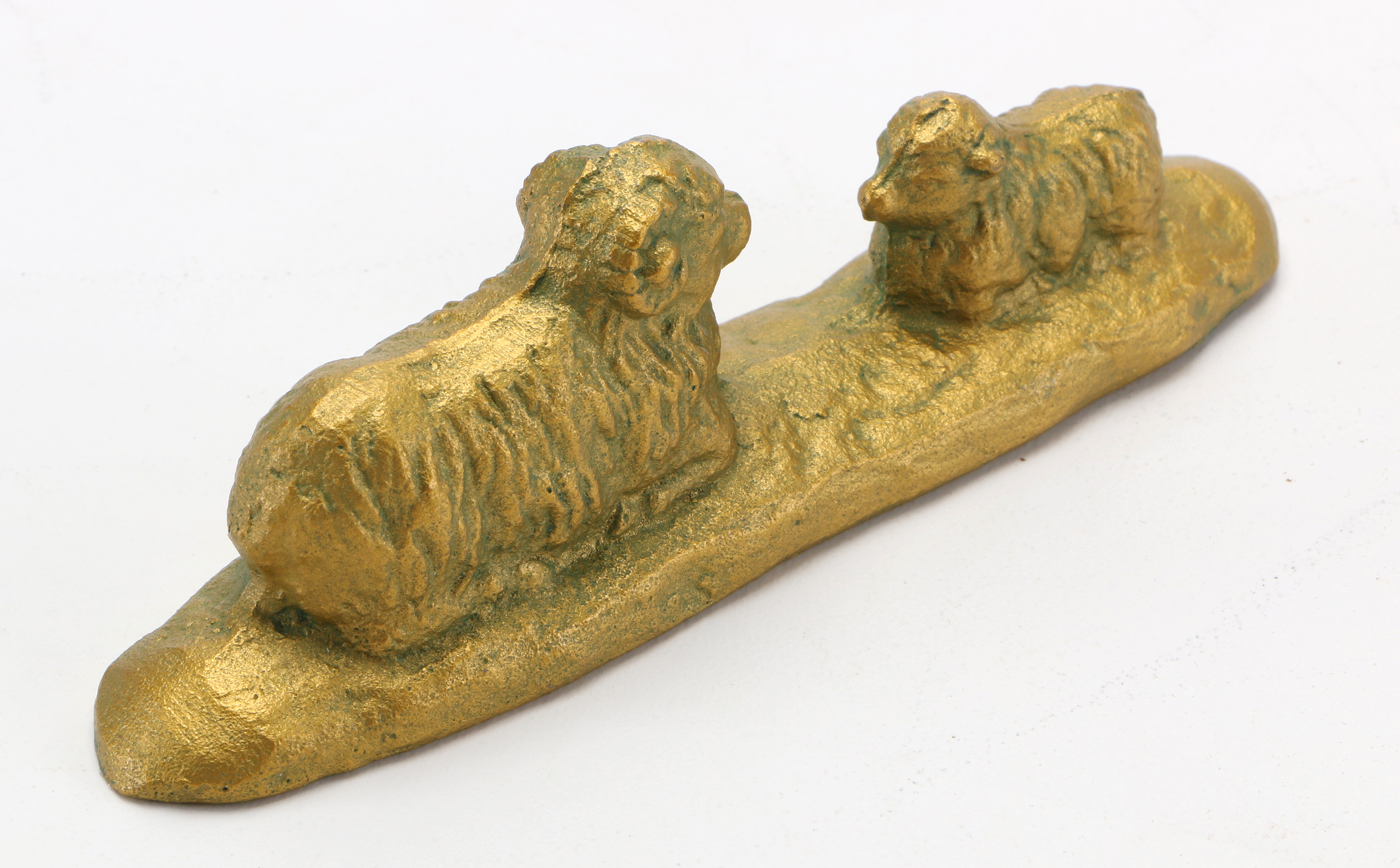Brass Child and Parent Animal Statues