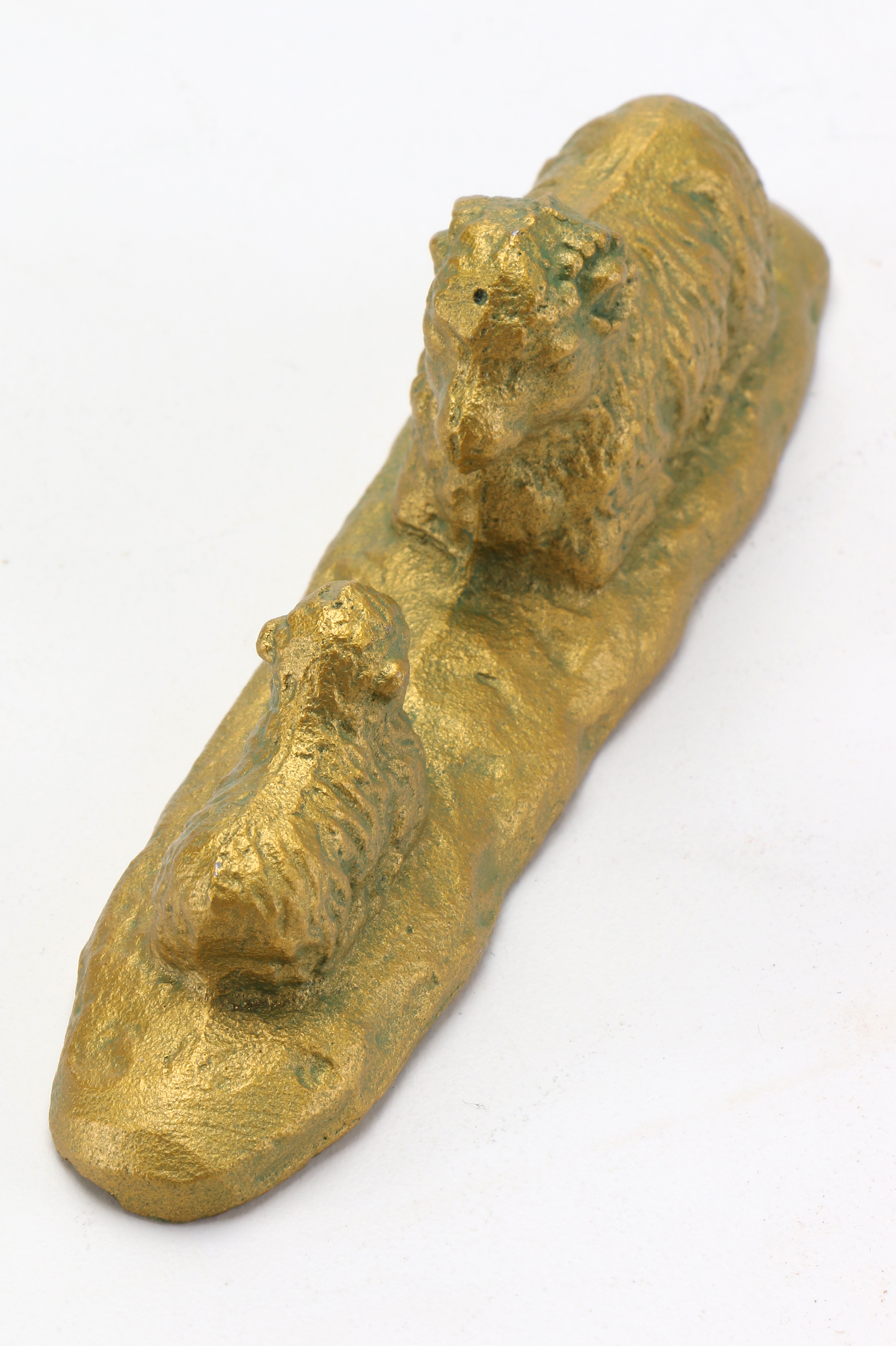 Brass Child and Parent Animal Statues