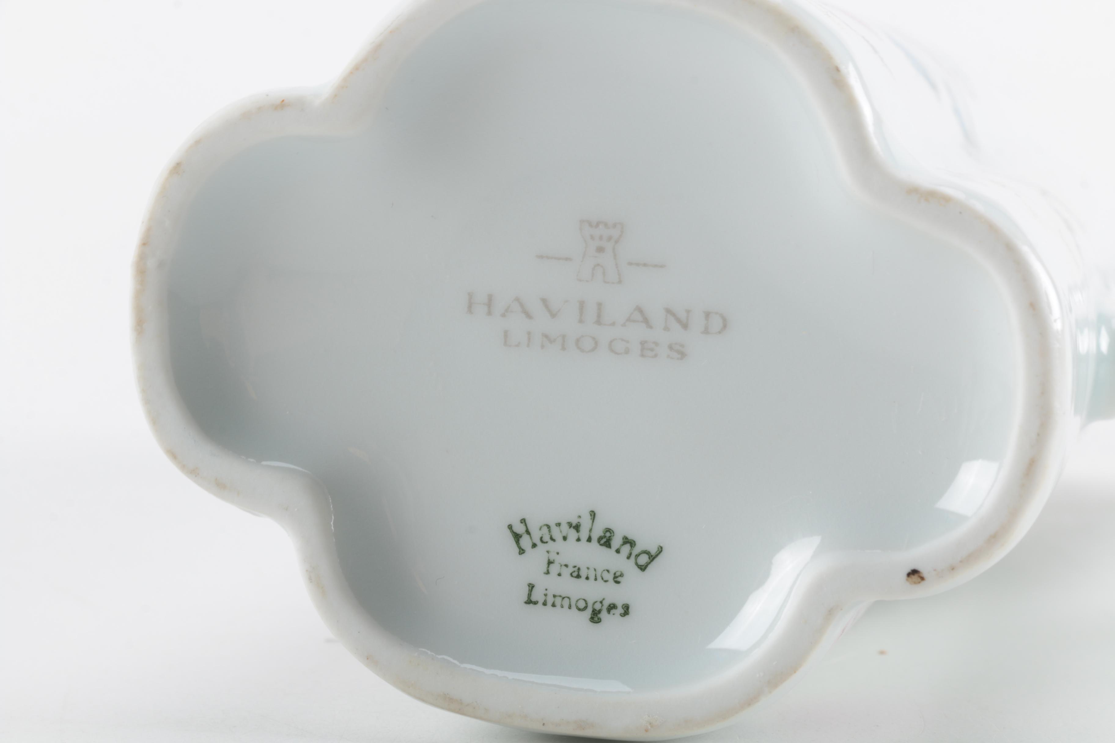 Serving Pieces Including Haviland Limoges and a Lenox Vase