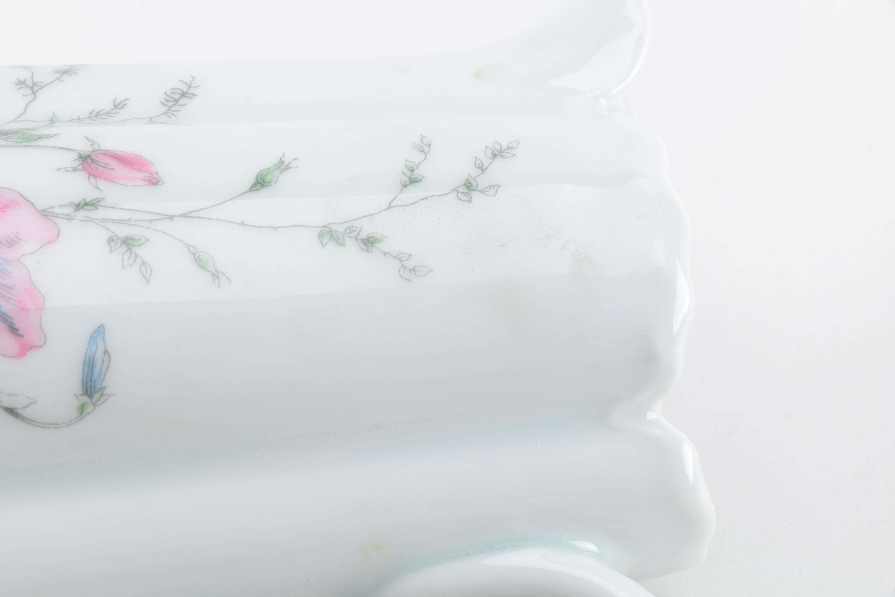 Serving Pieces Including Haviland Limoges and a Lenox Vase