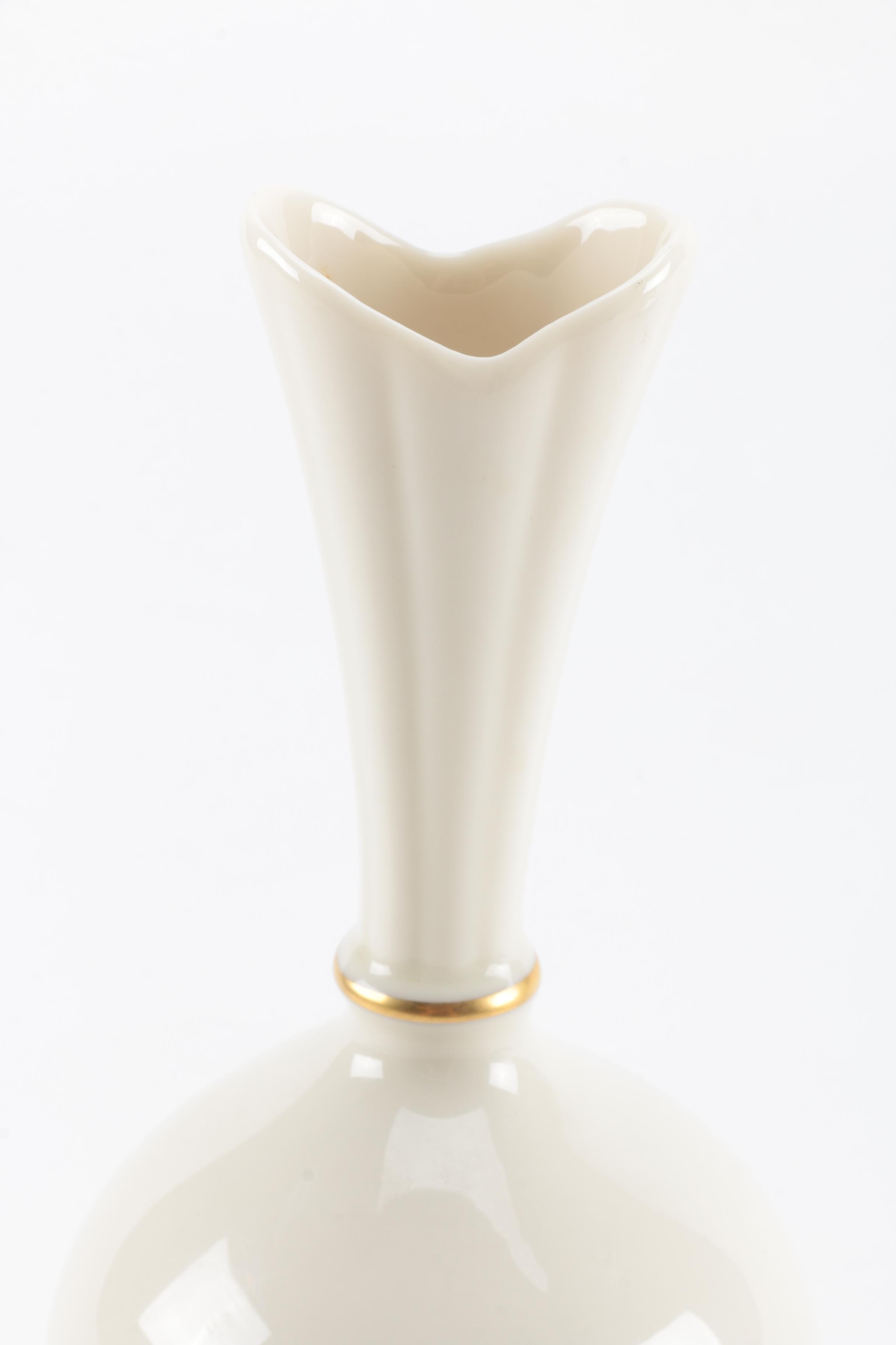 Serving Pieces Including Haviland Limoges and a Lenox Vase