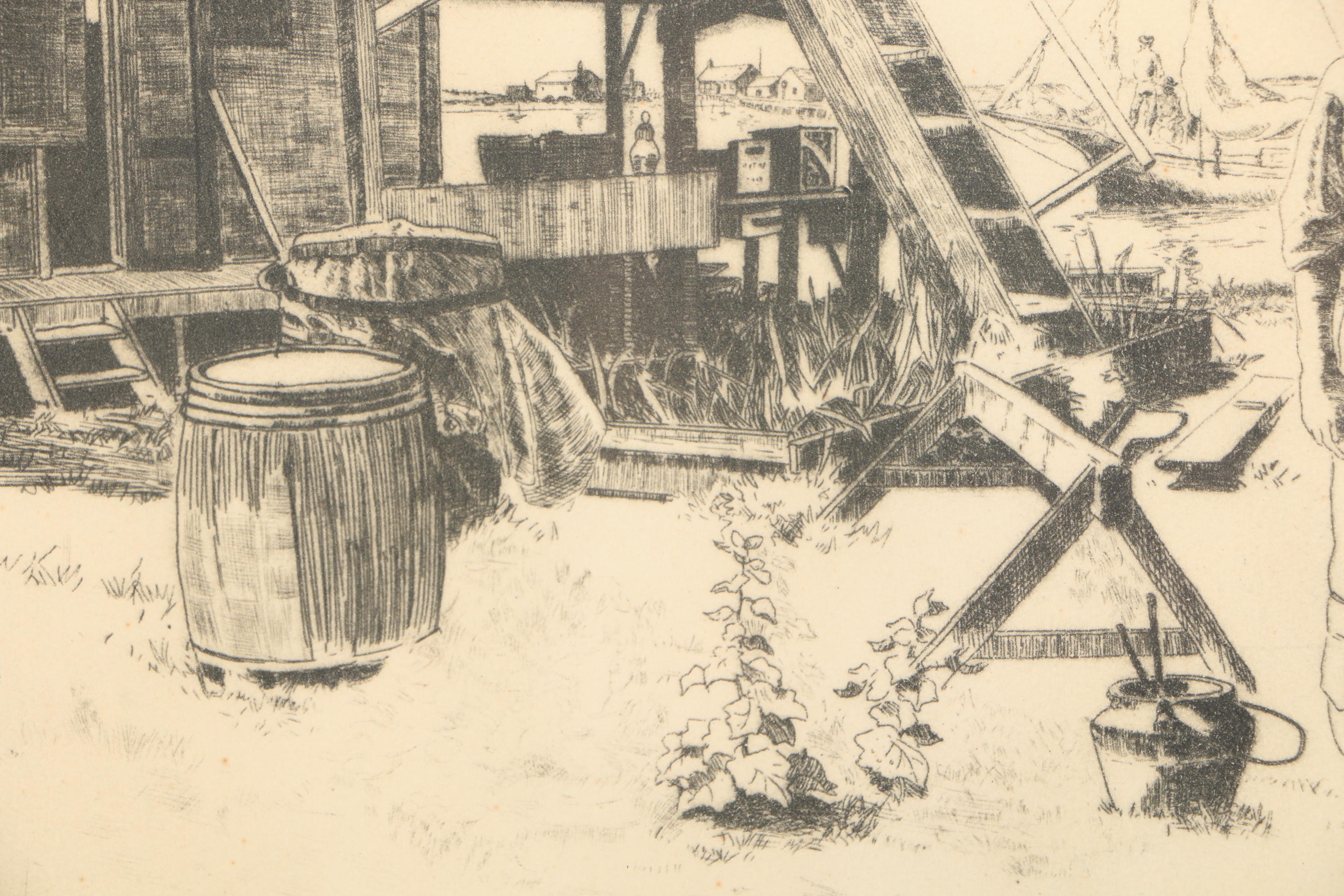 After Lionel Barrymore Etching On Paper "Point Magu"