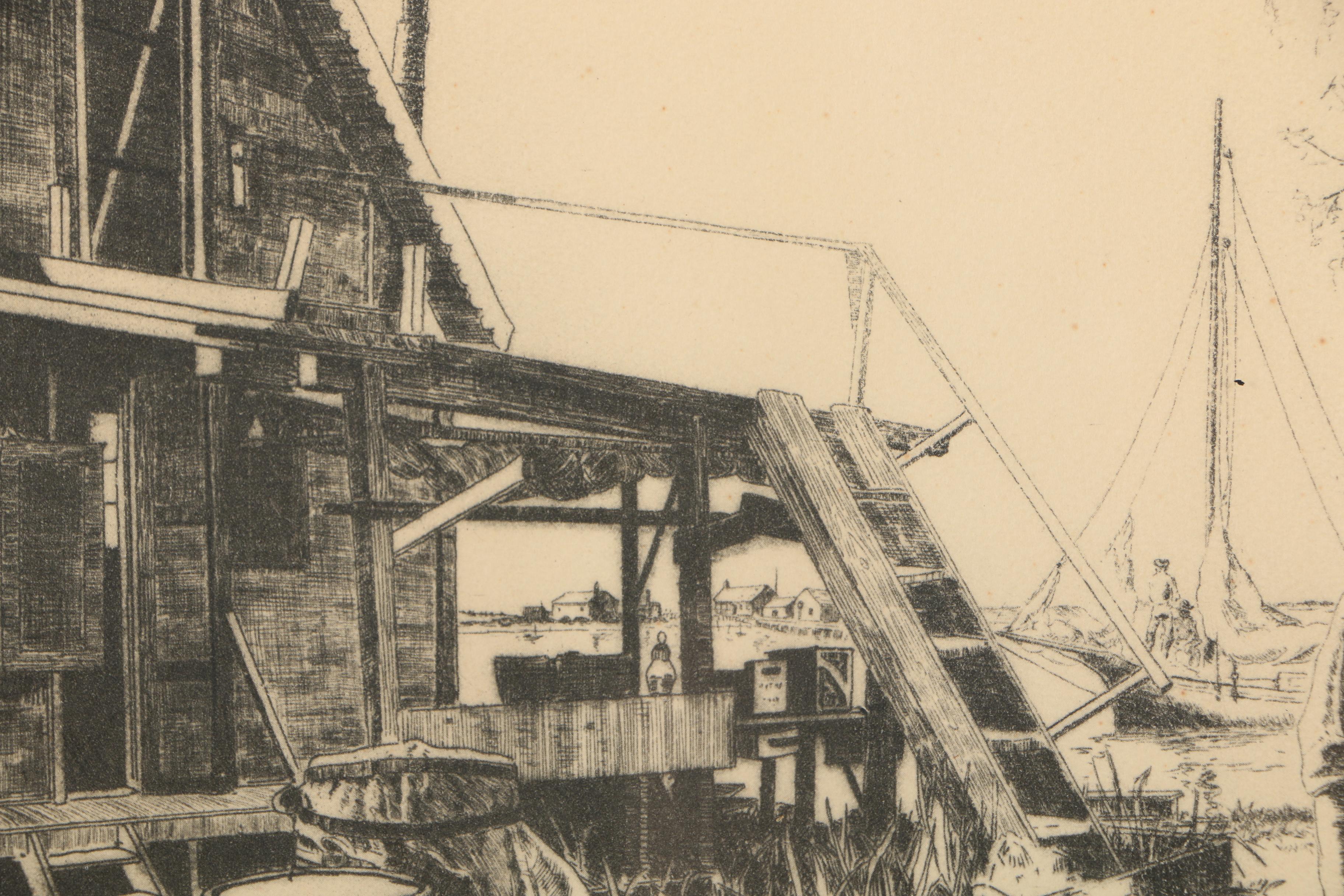 After Lionel Barrymore Etching On Paper "Point Magu"