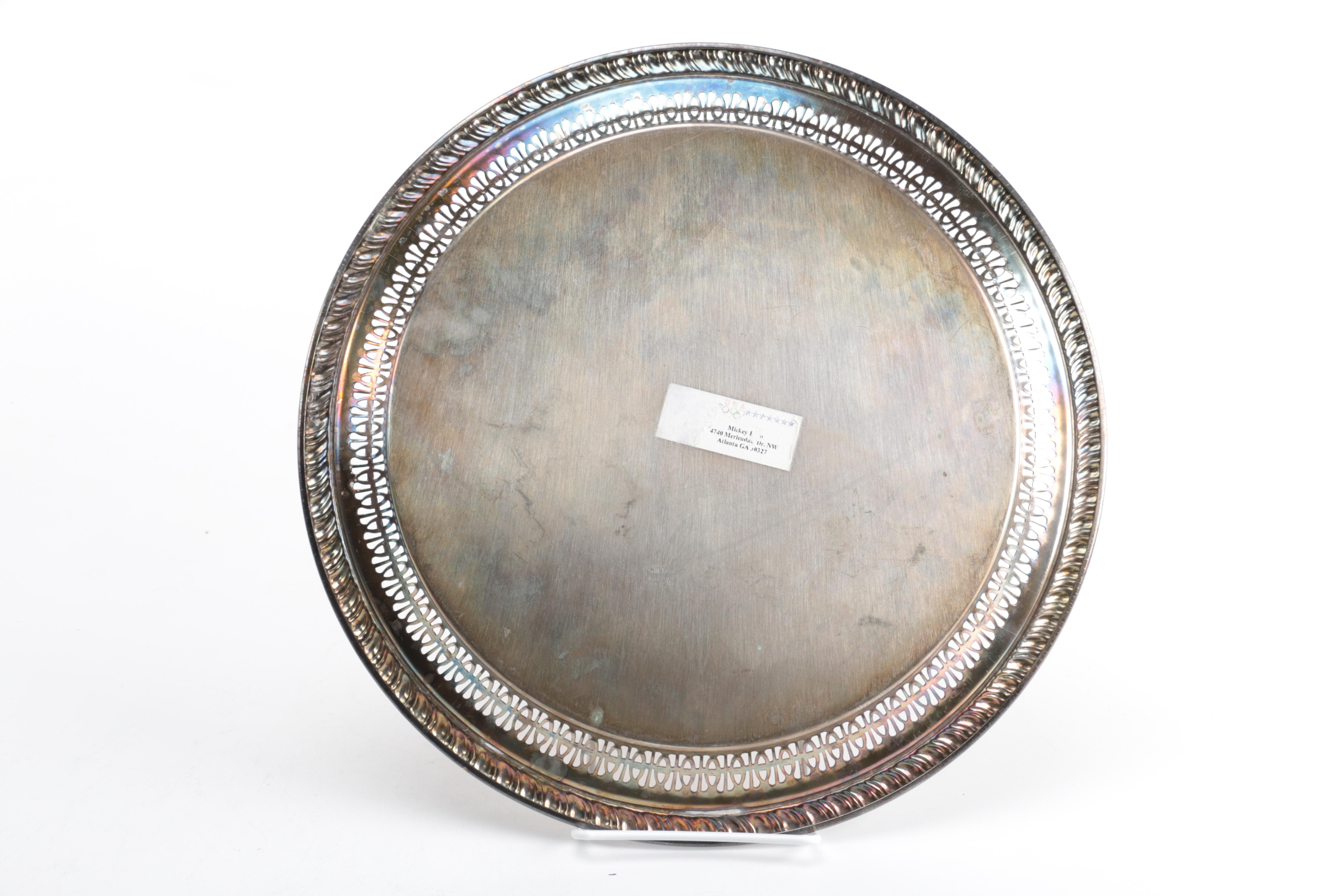 Silver Plate Pitcher, Serving Tray, and Bowl