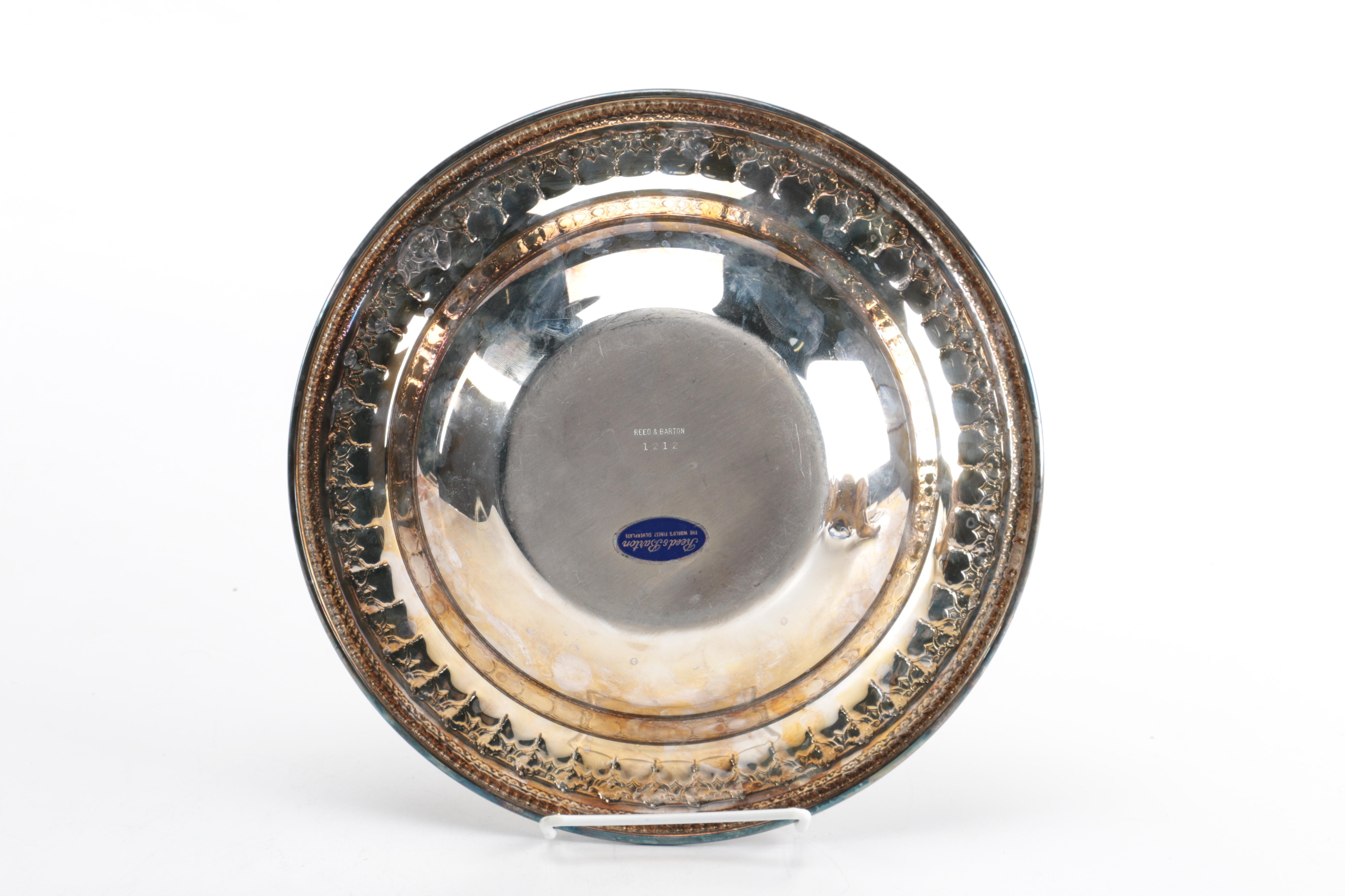 Silver Plate Pitcher, Serving Tray, and Bowl