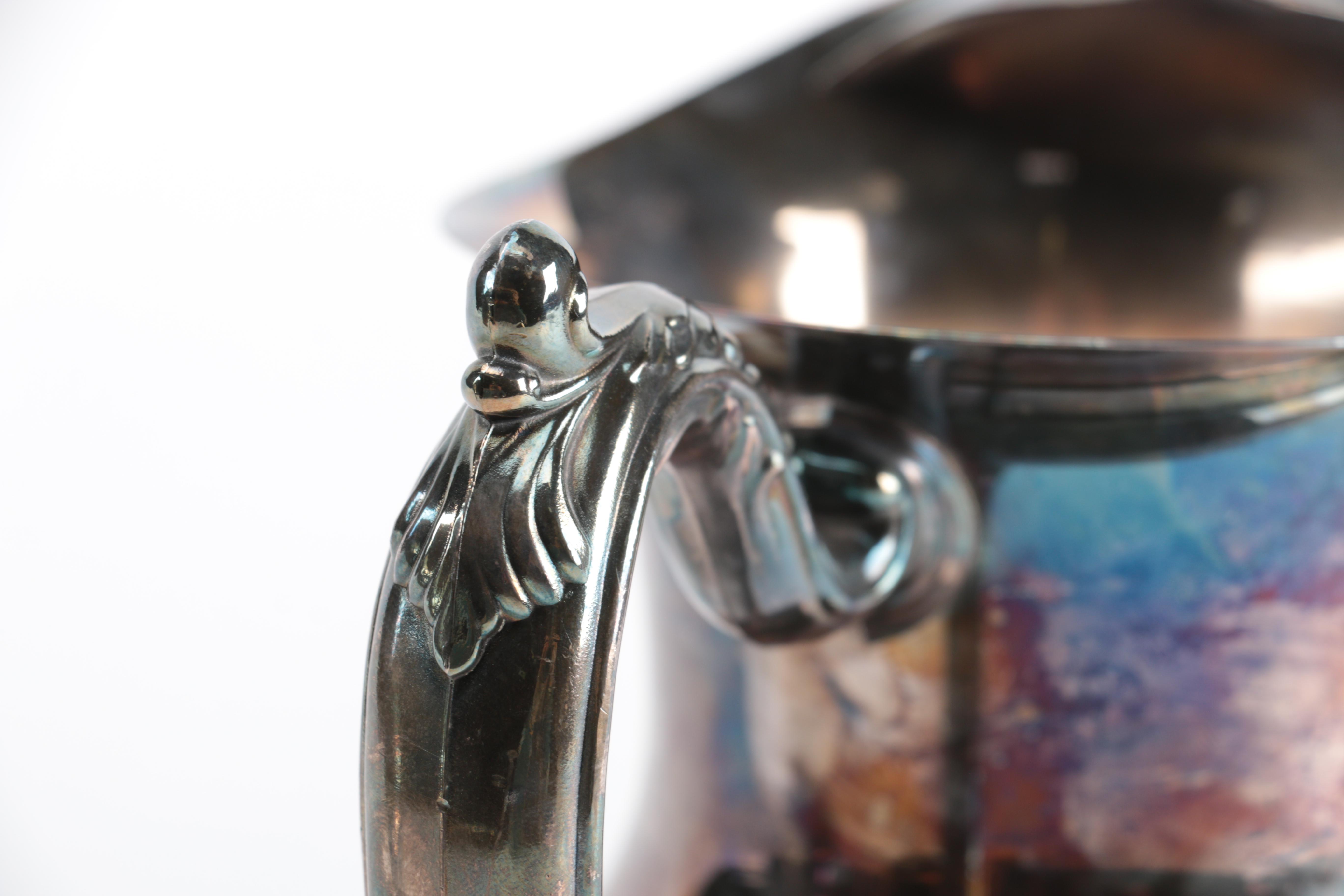 Silver Plate Pitcher, Serving Tray, and Bowl