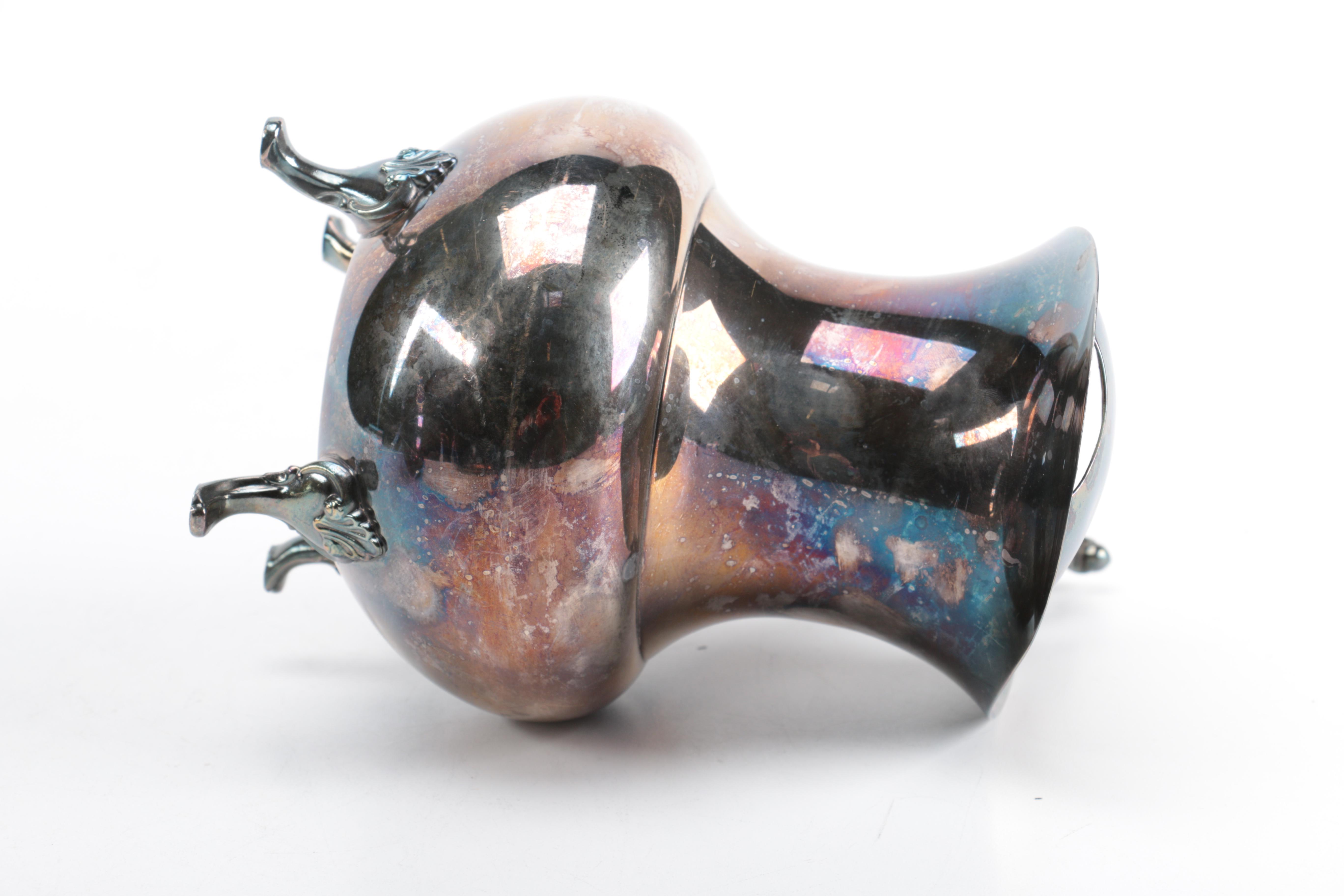 Silver Plate Pitcher, Serving Tray, and Bowl