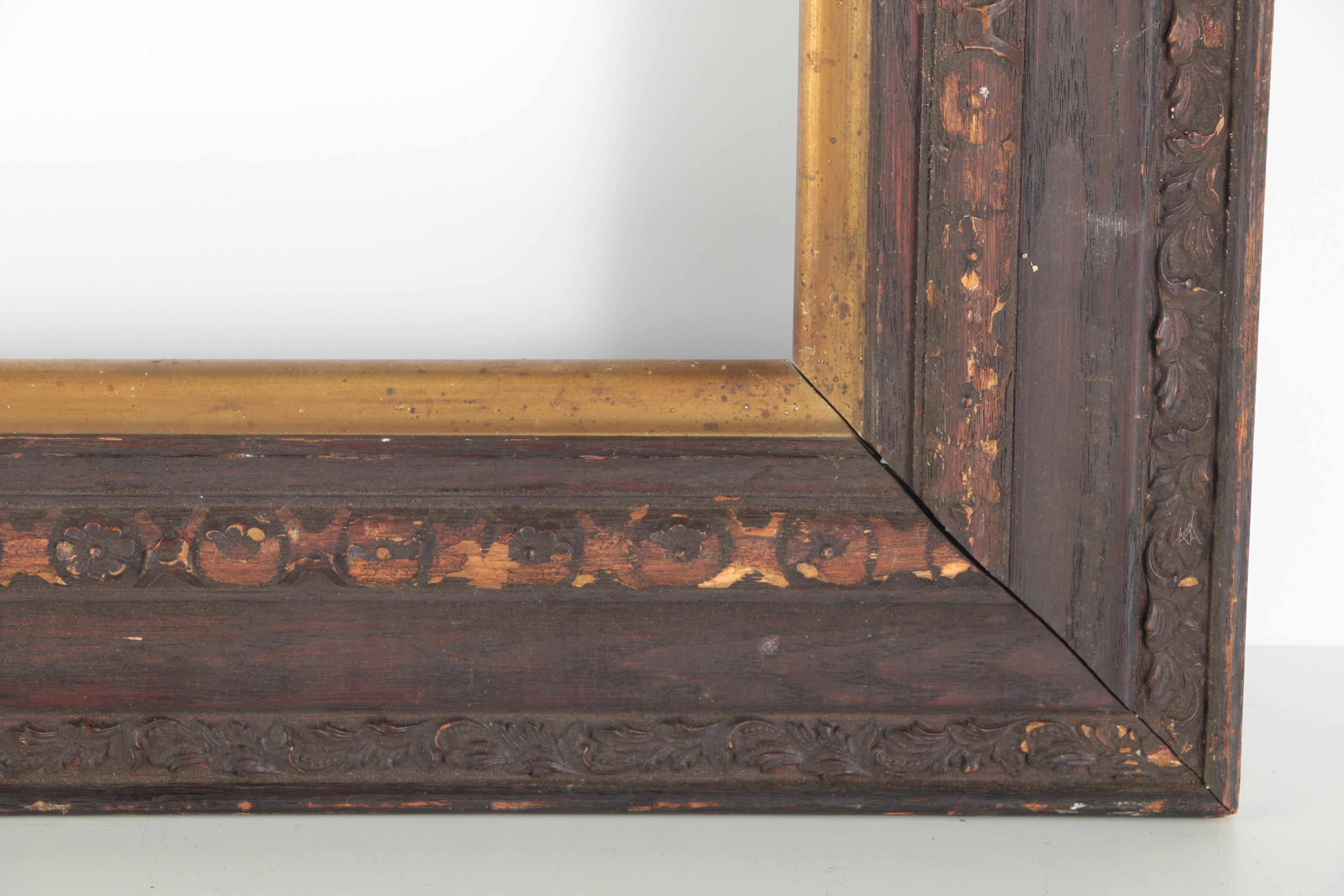 Antique Brown Painted Rectangular Picture Frame