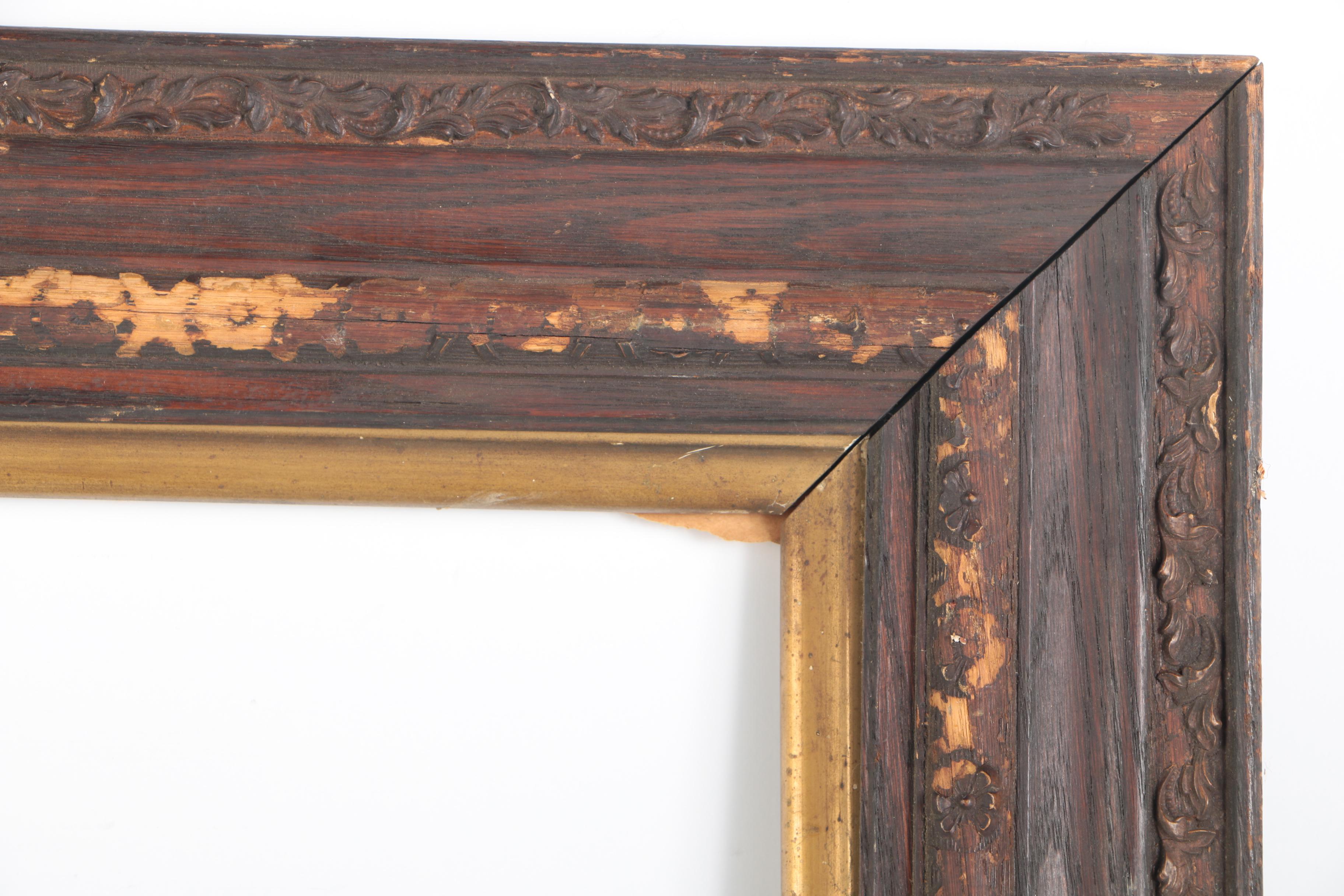 Antique Brown Painted Rectangular Picture Frame