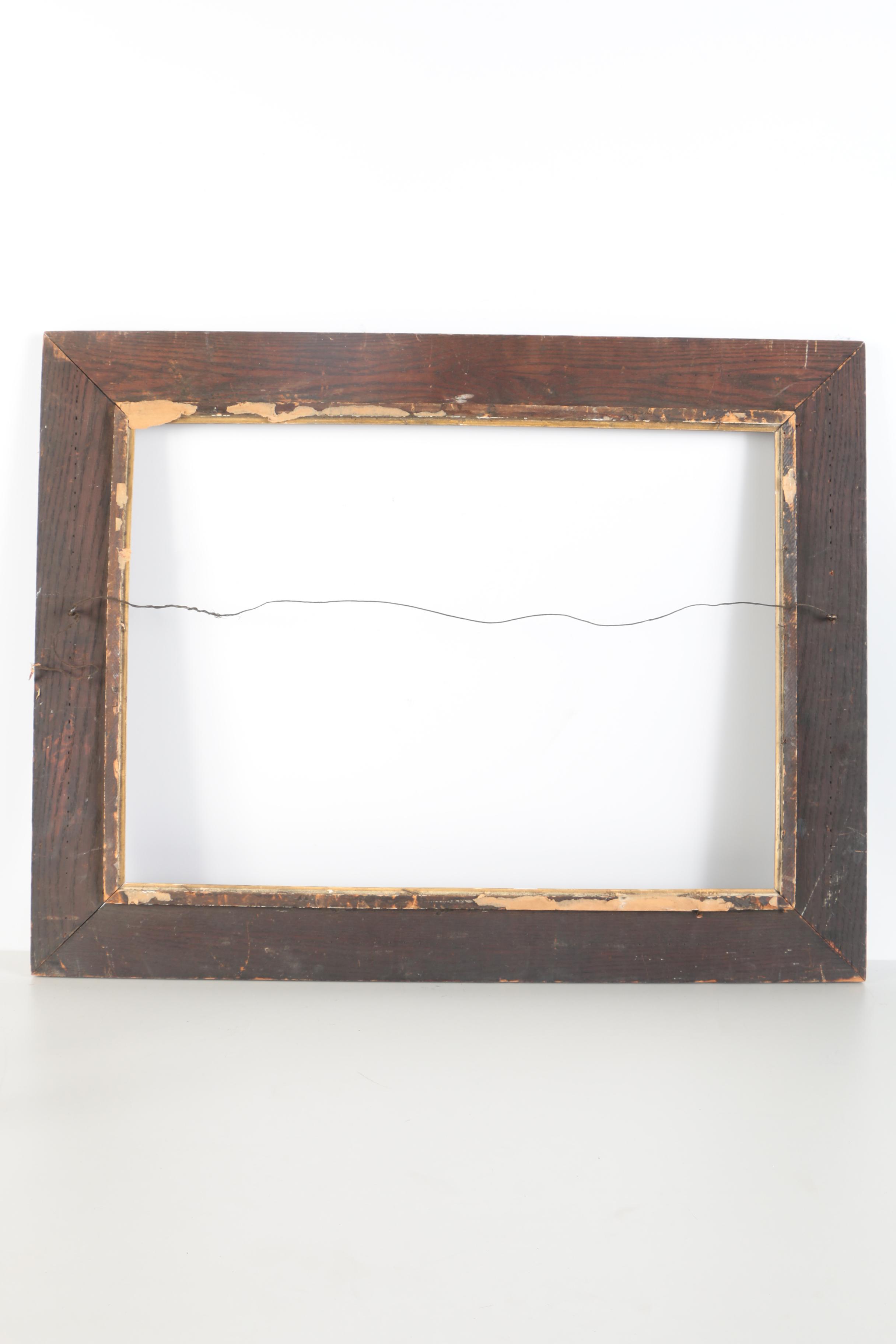 Antique Brown Painted Rectangular Picture Frame