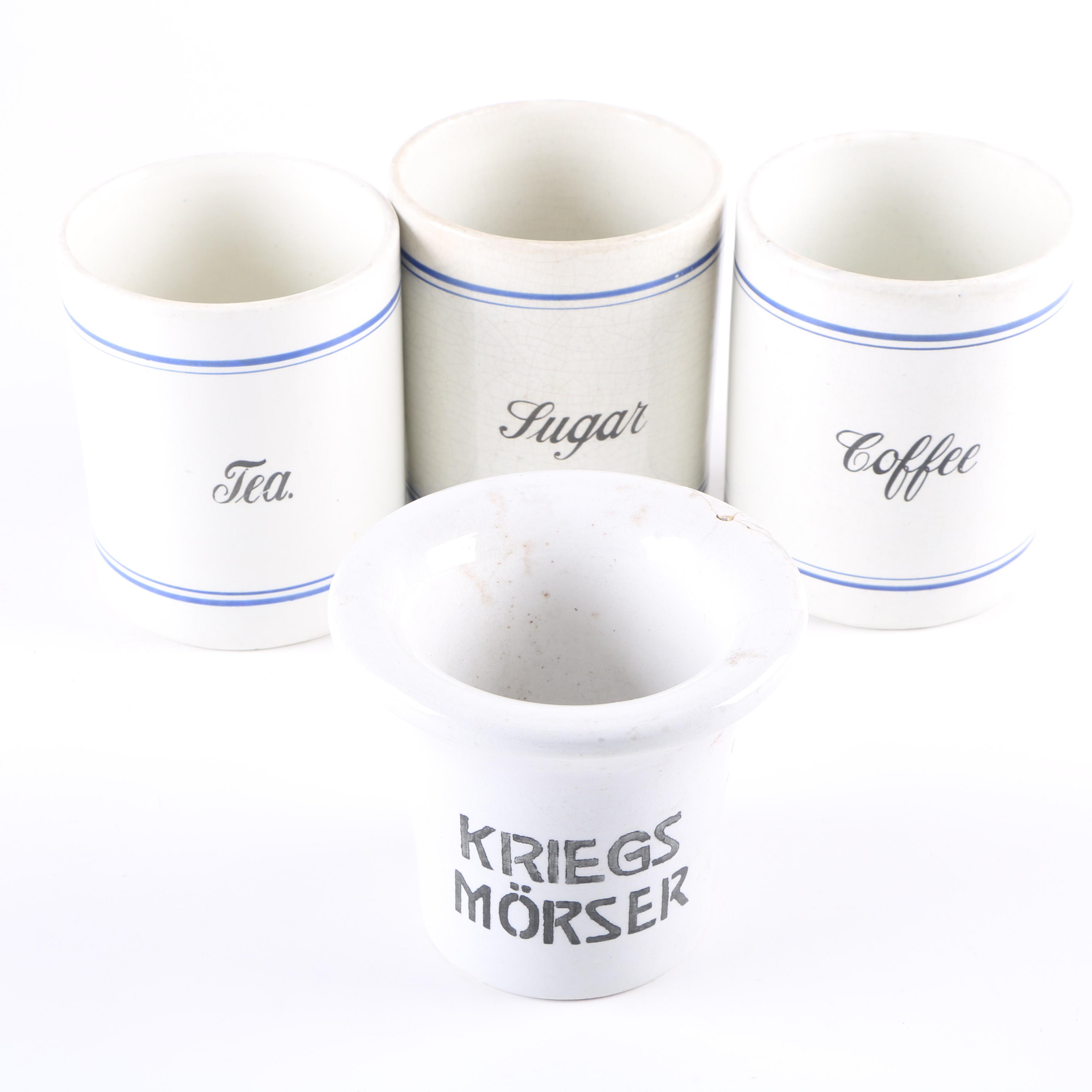 Kitchen Canisters Featuring Kriegs Mörser