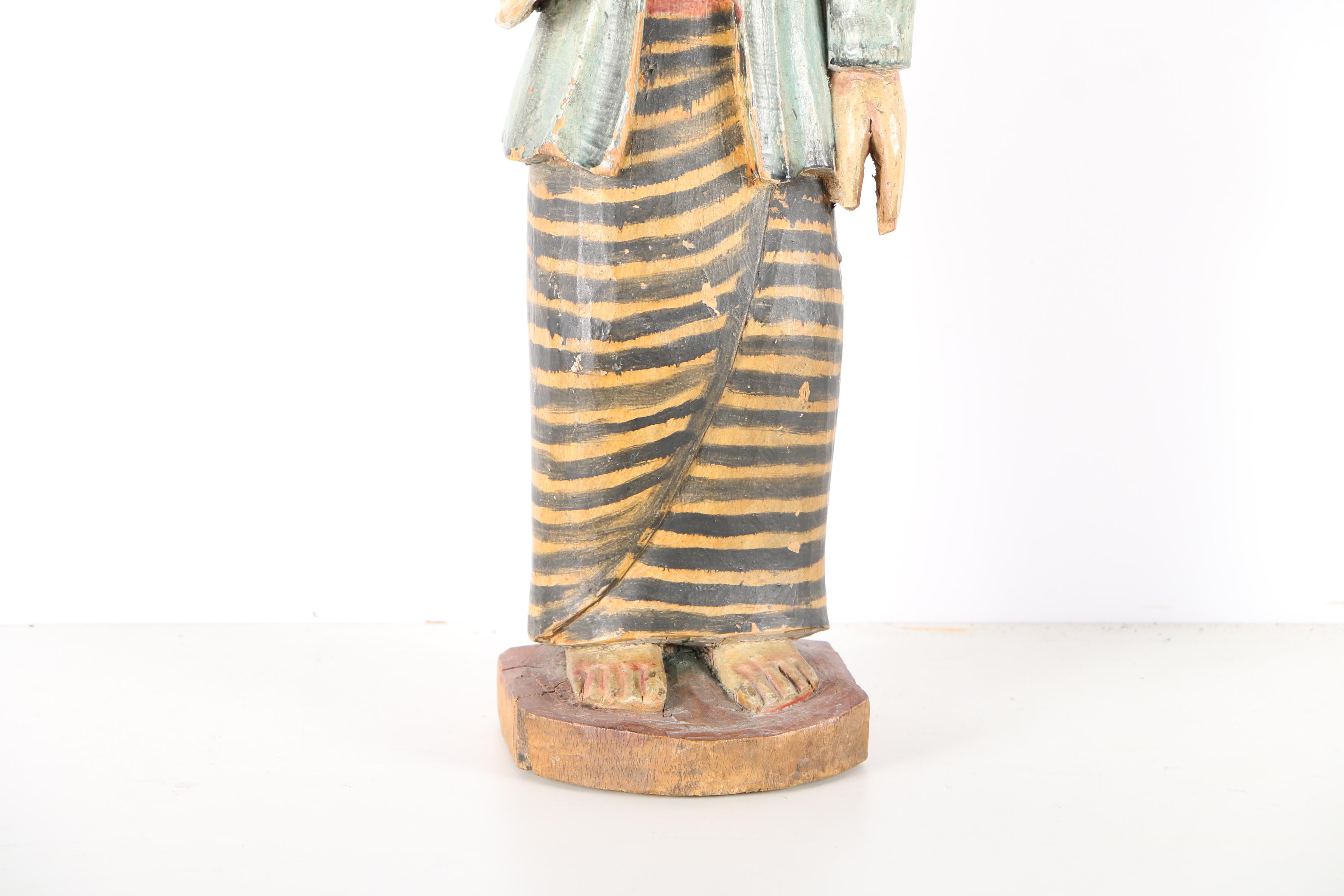 Indo-Persian Carved Polychrome Figures