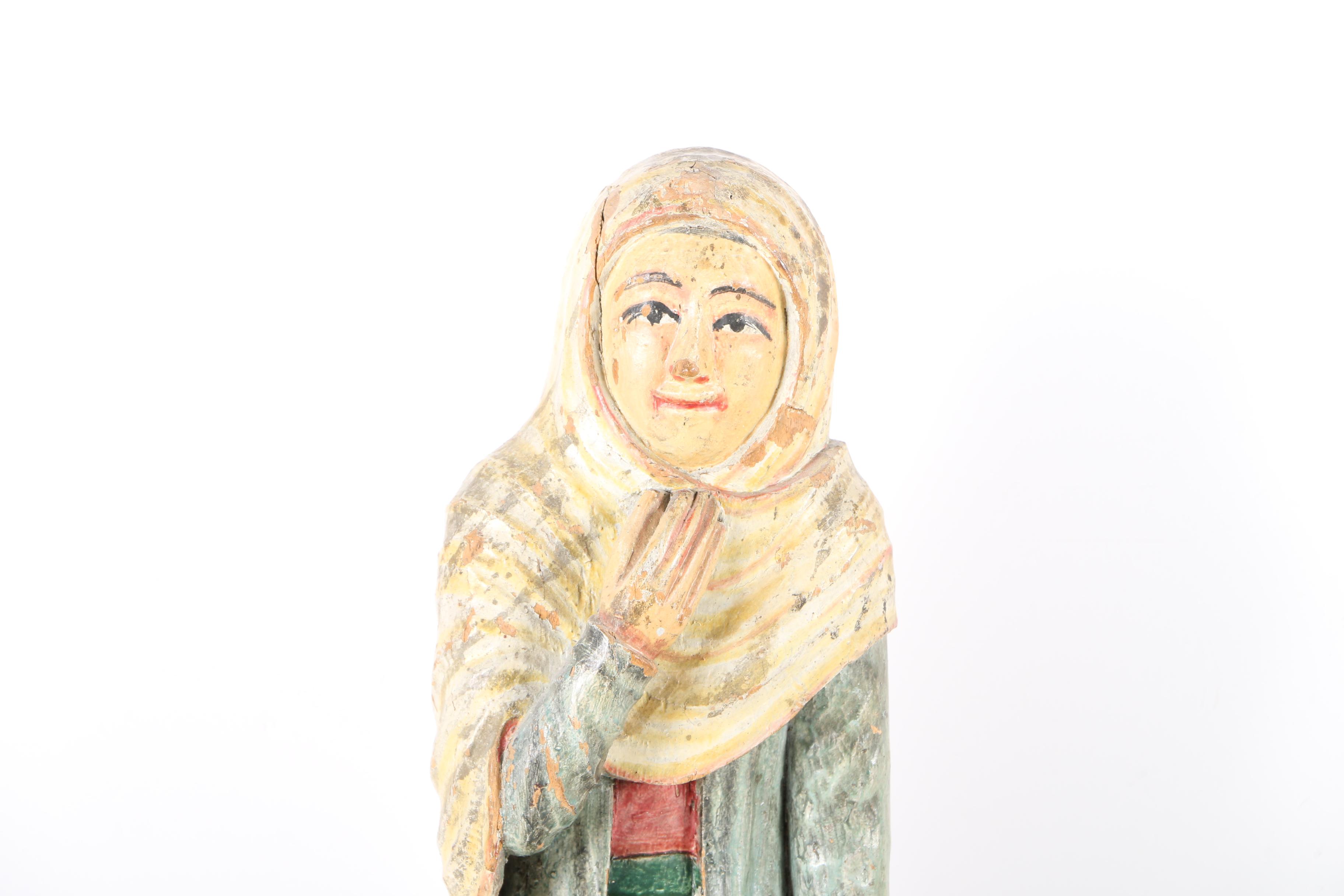 Indo-Persian Carved Polychrome Figures