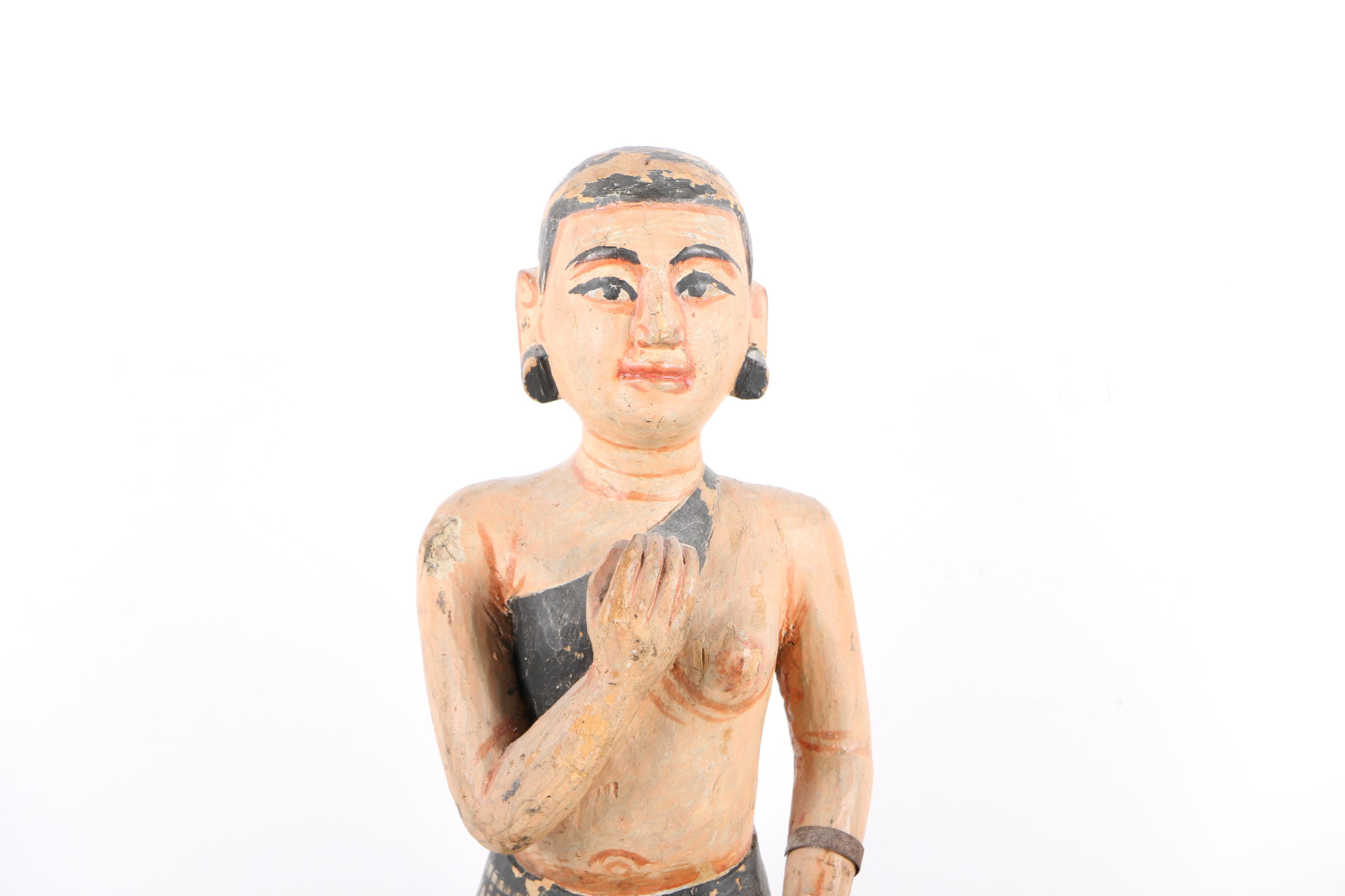 Indo-Persian Carved Polychrome Figures