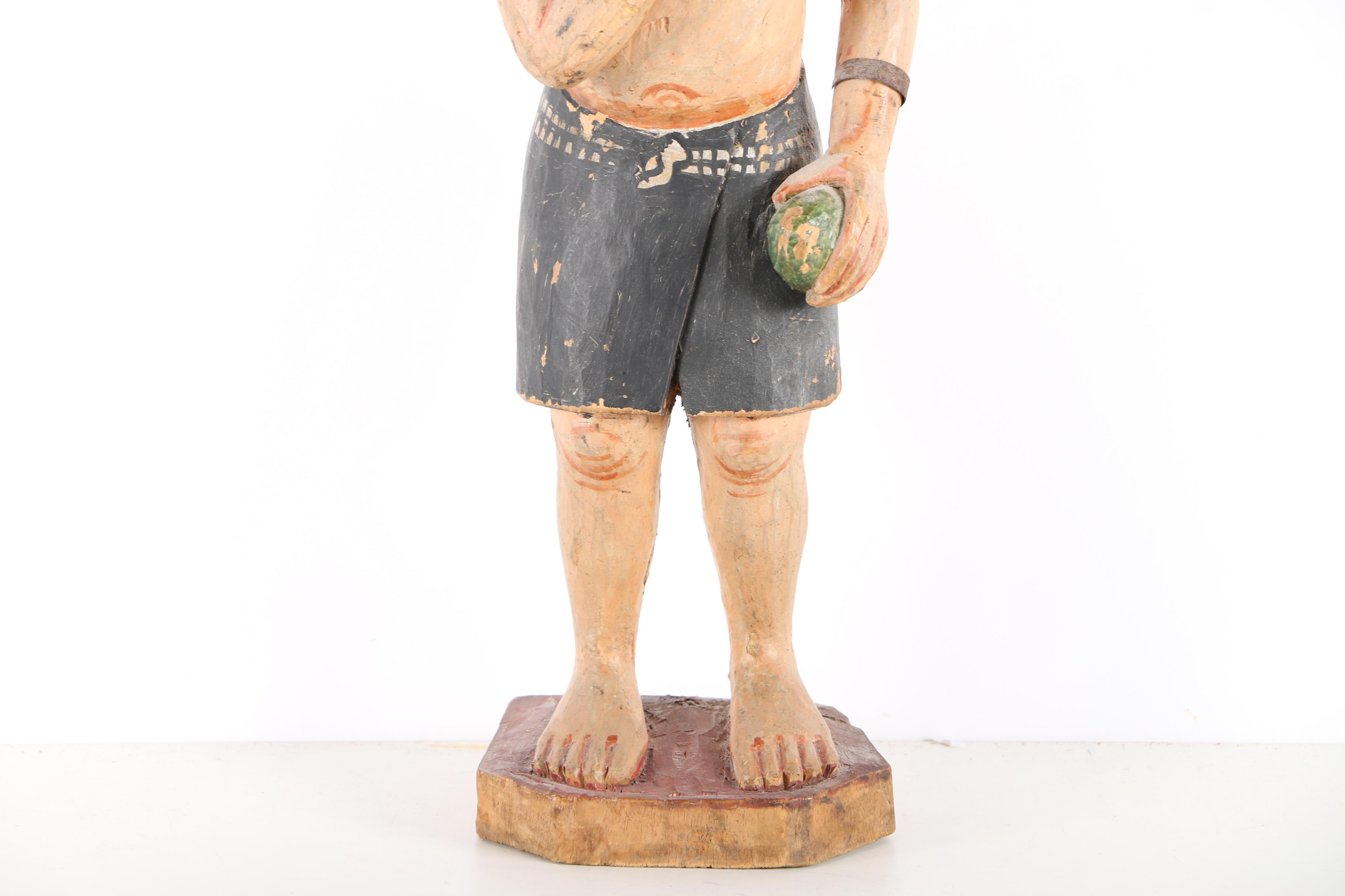 Indo-Persian Carved Polychrome Figures