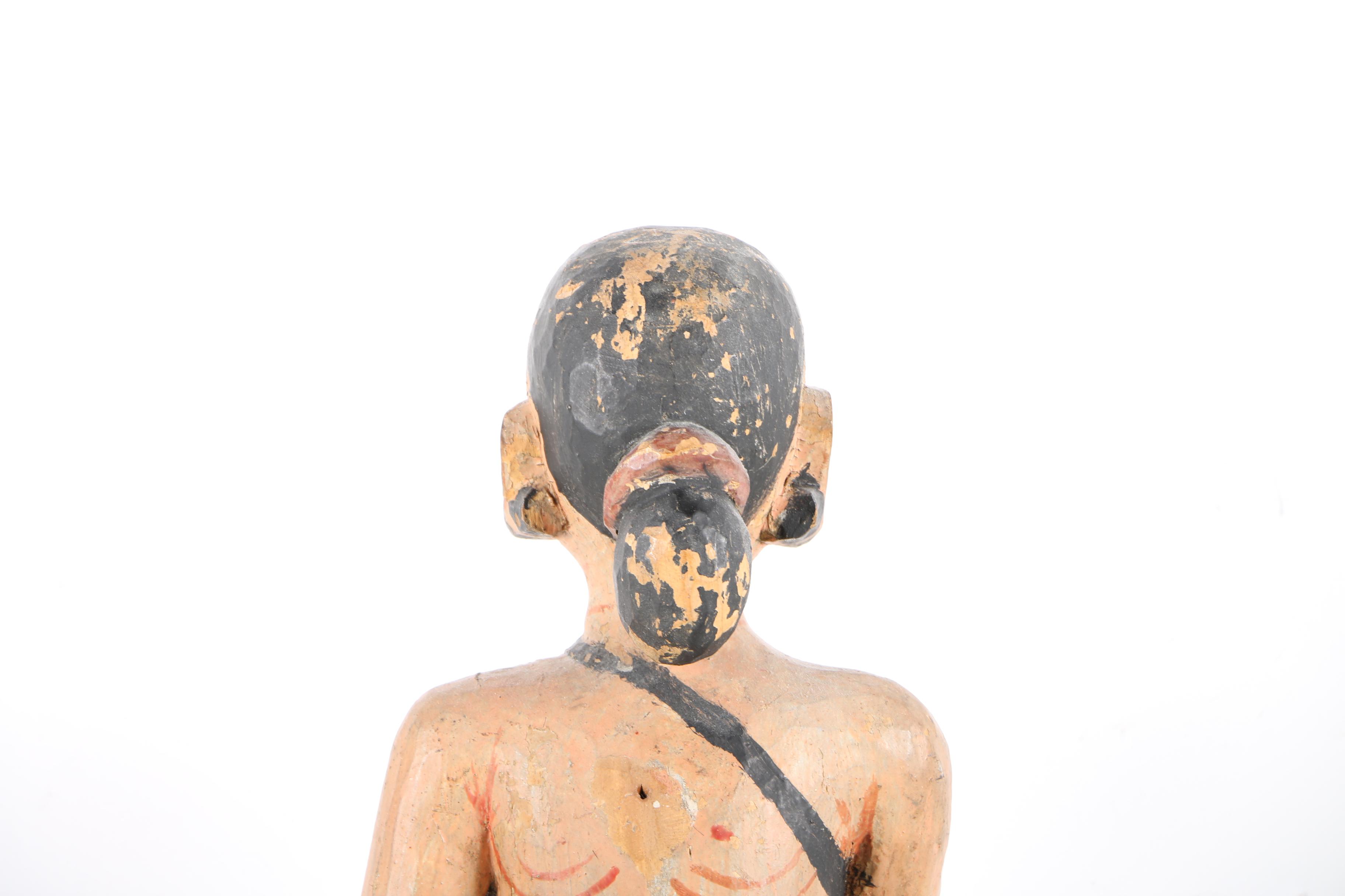 Indo-Persian Carved Polychrome Figures