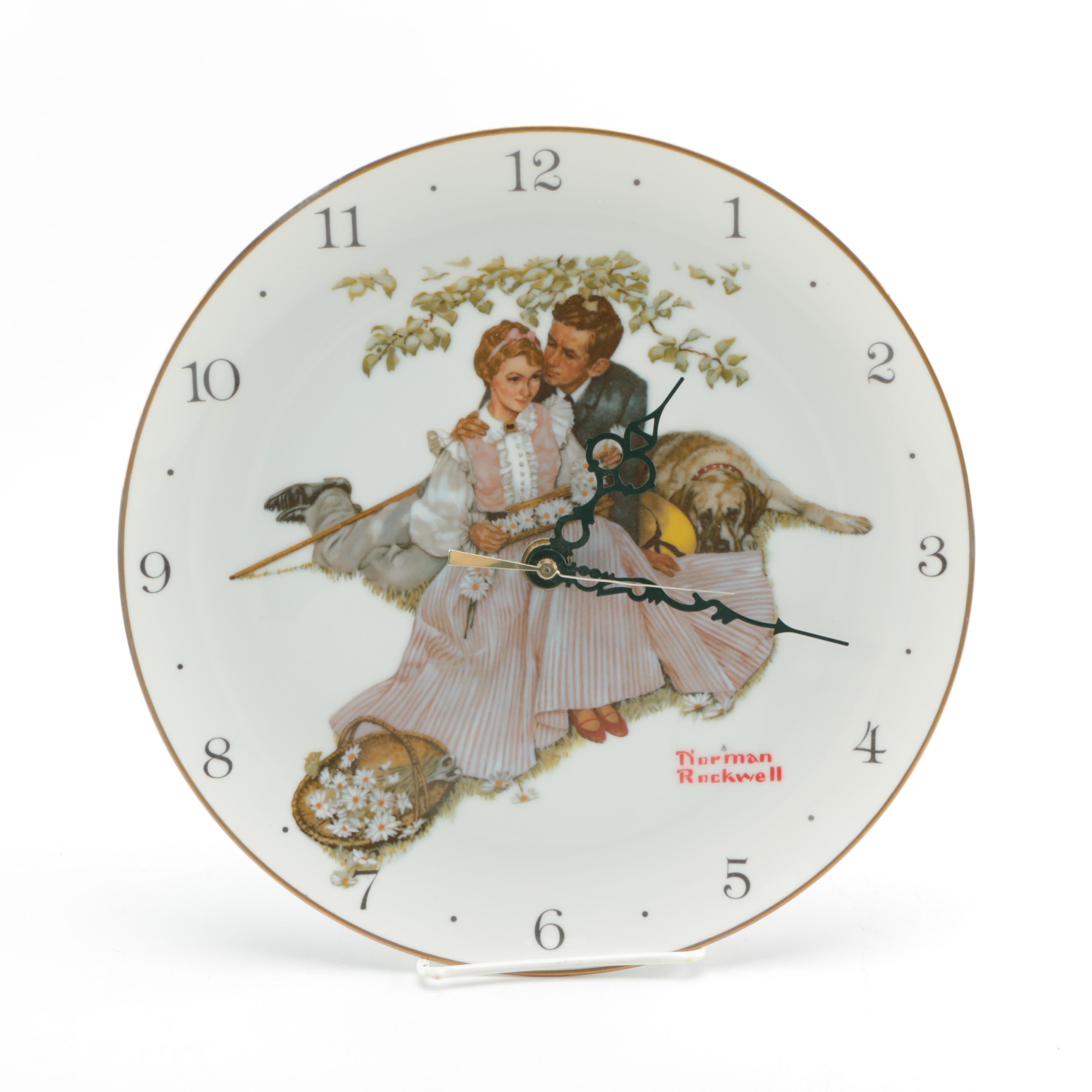 Norman Rockwell "Flowers in Tender Bloom" Plate Clock