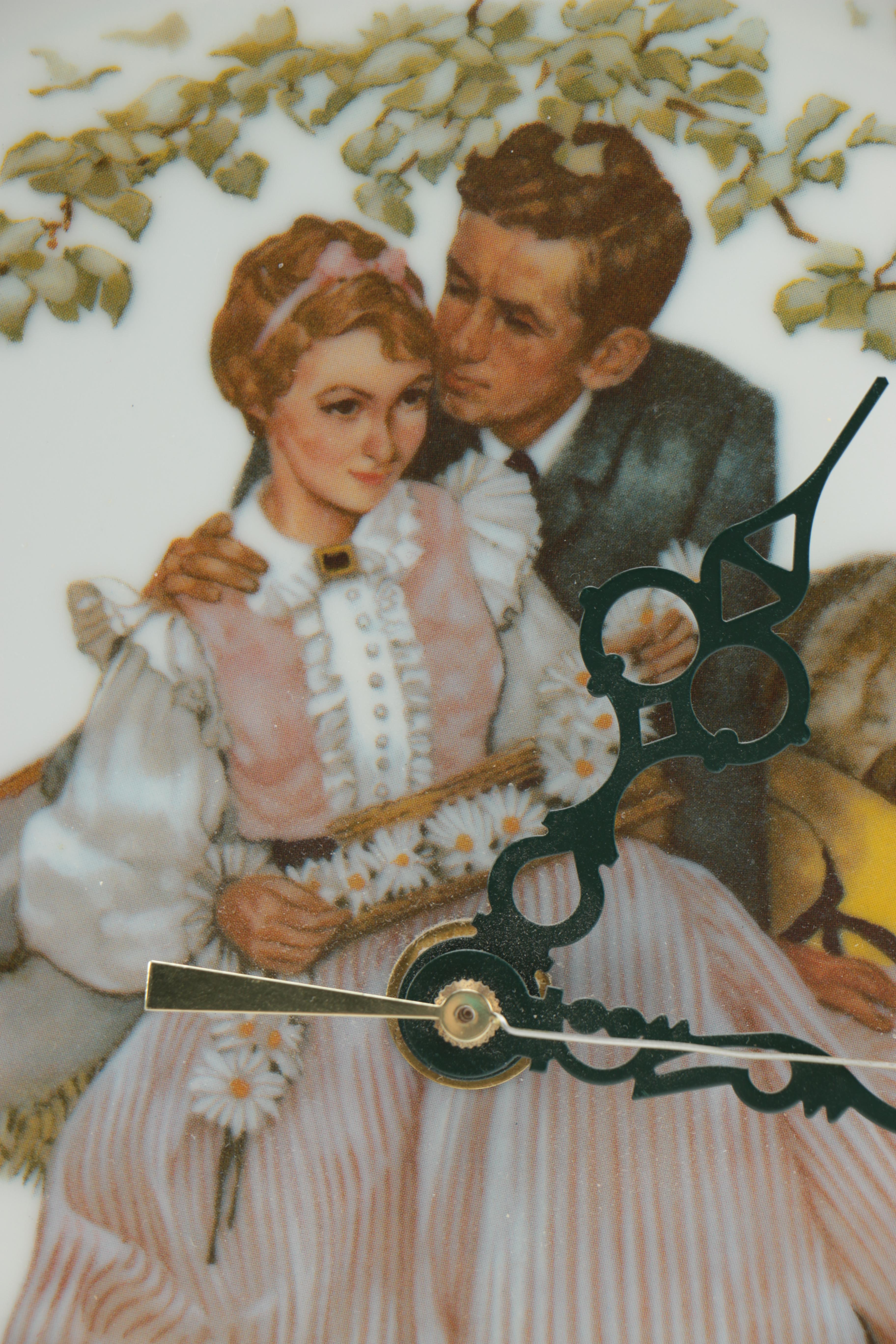 Norman Rockwell "Flowers in Tender Bloom" Plate Clock