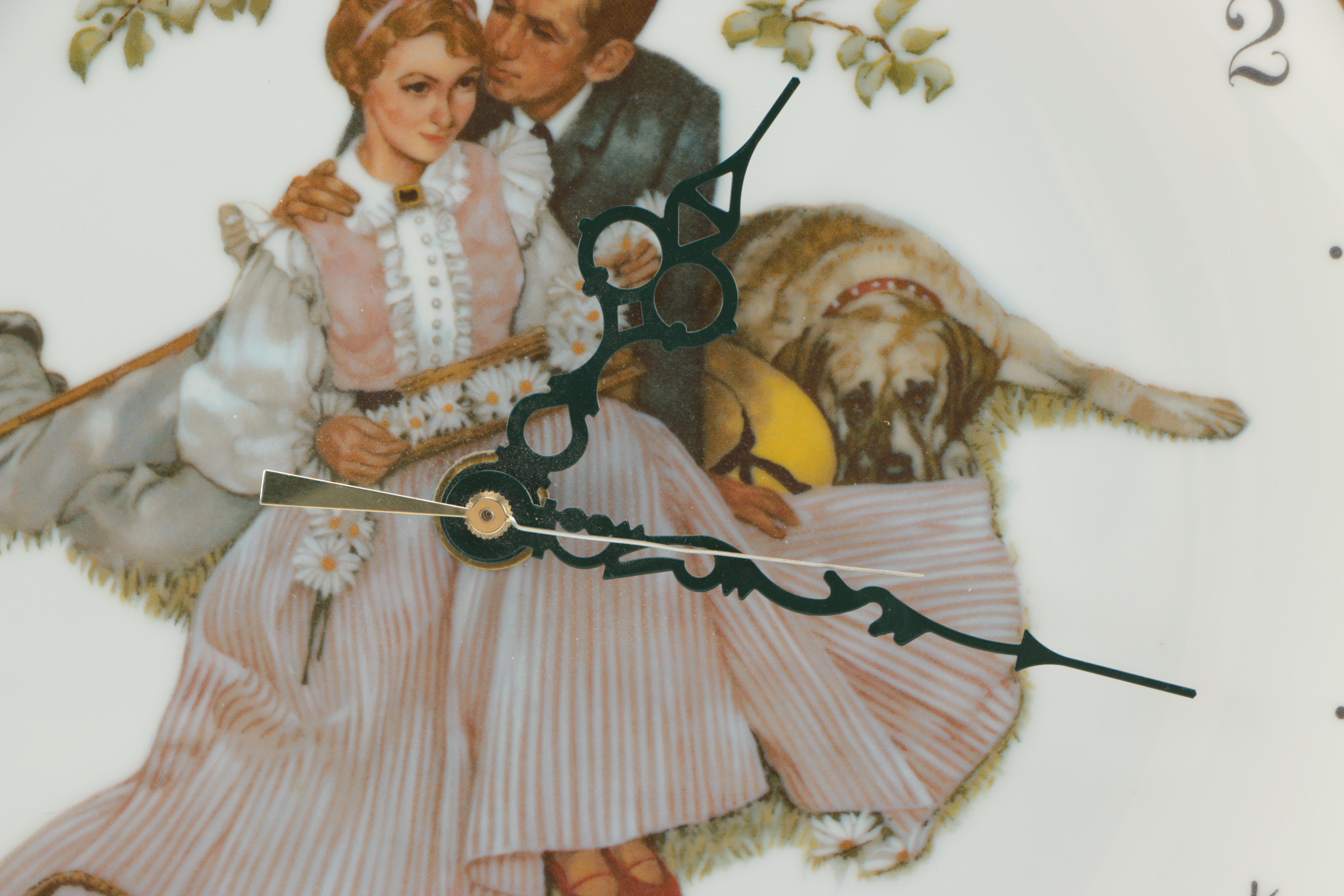 Norman Rockwell "Flowers in Tender Bloom" Plate Clock