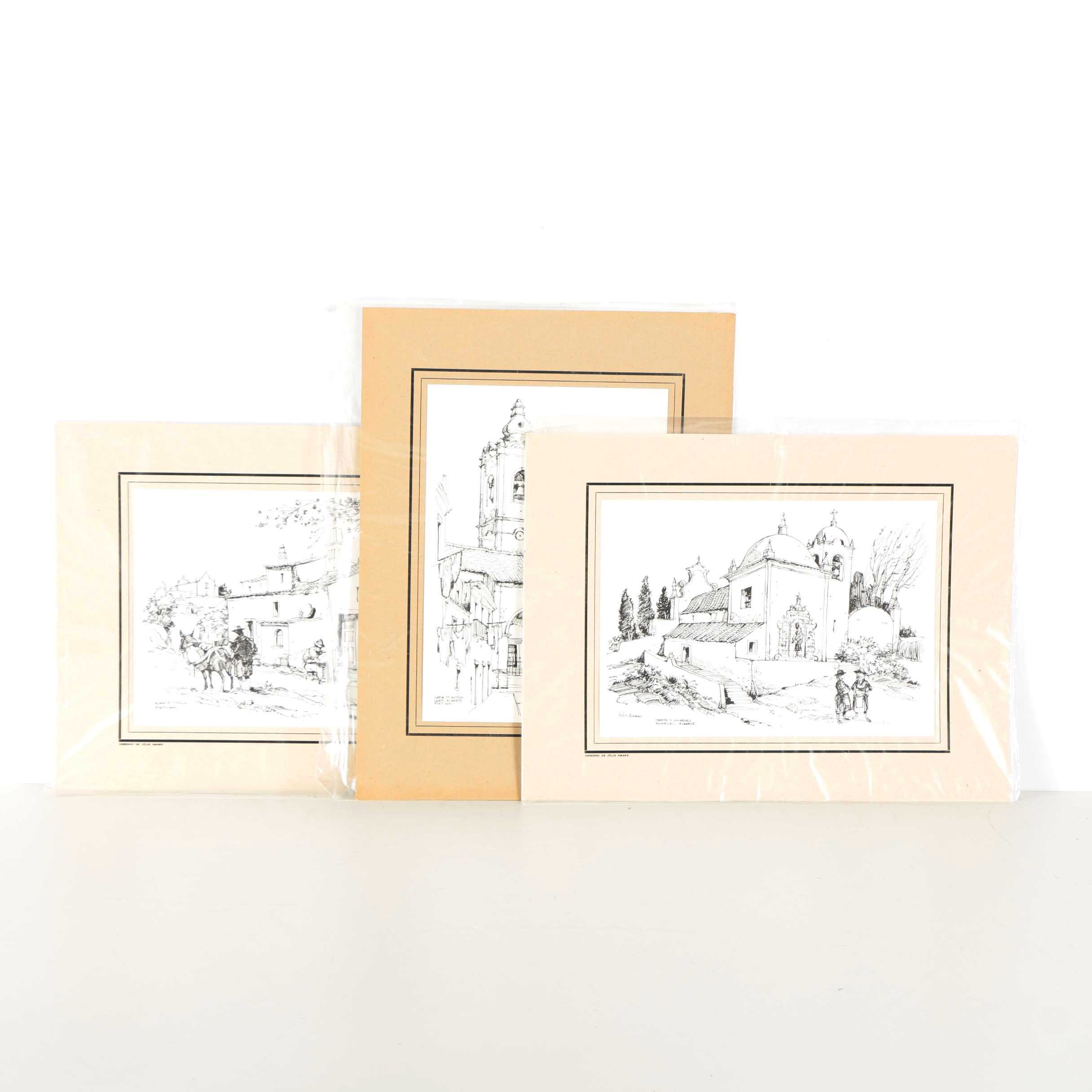 Three Julio Amaro Lithographs