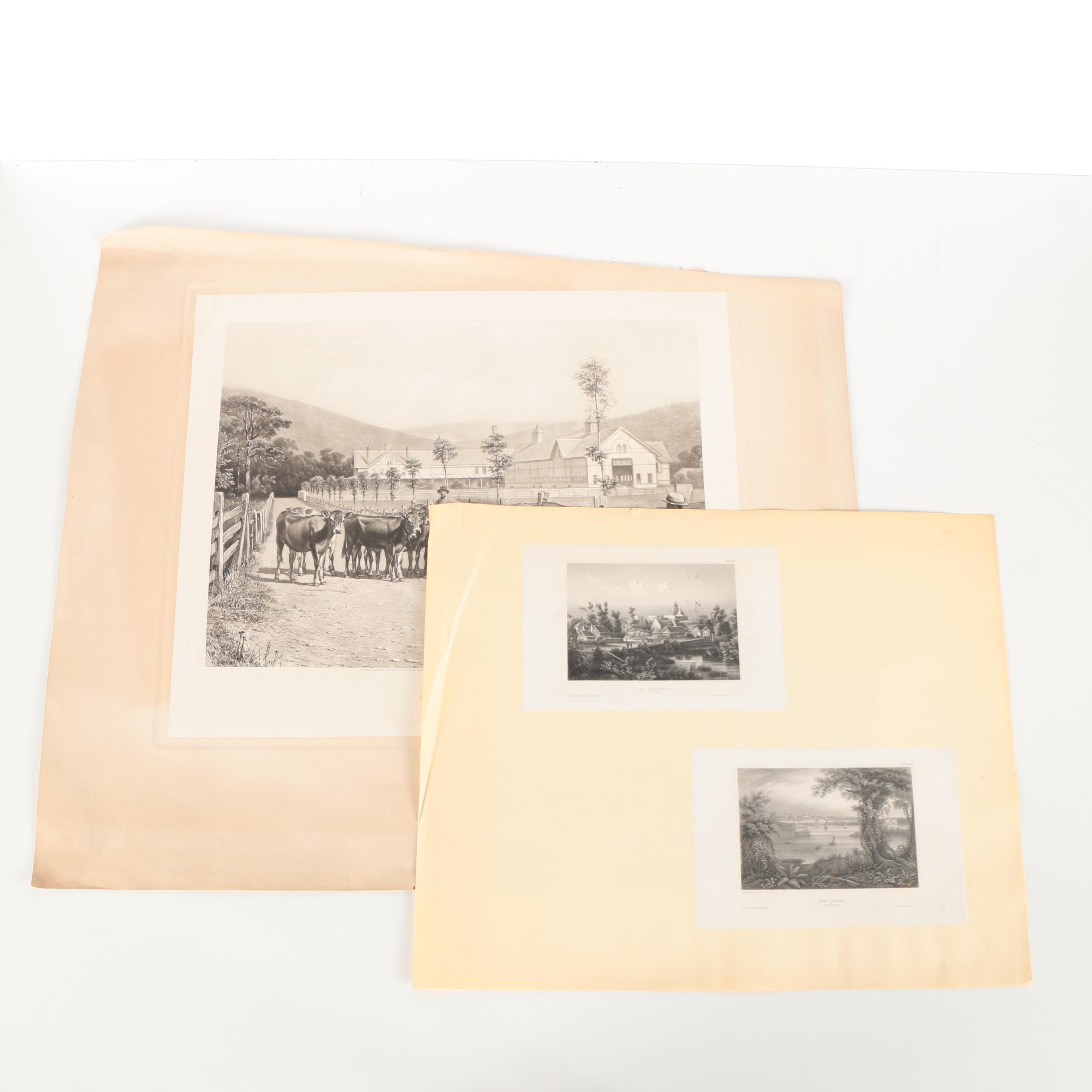 Vintage Prints of American Scenes on Paper