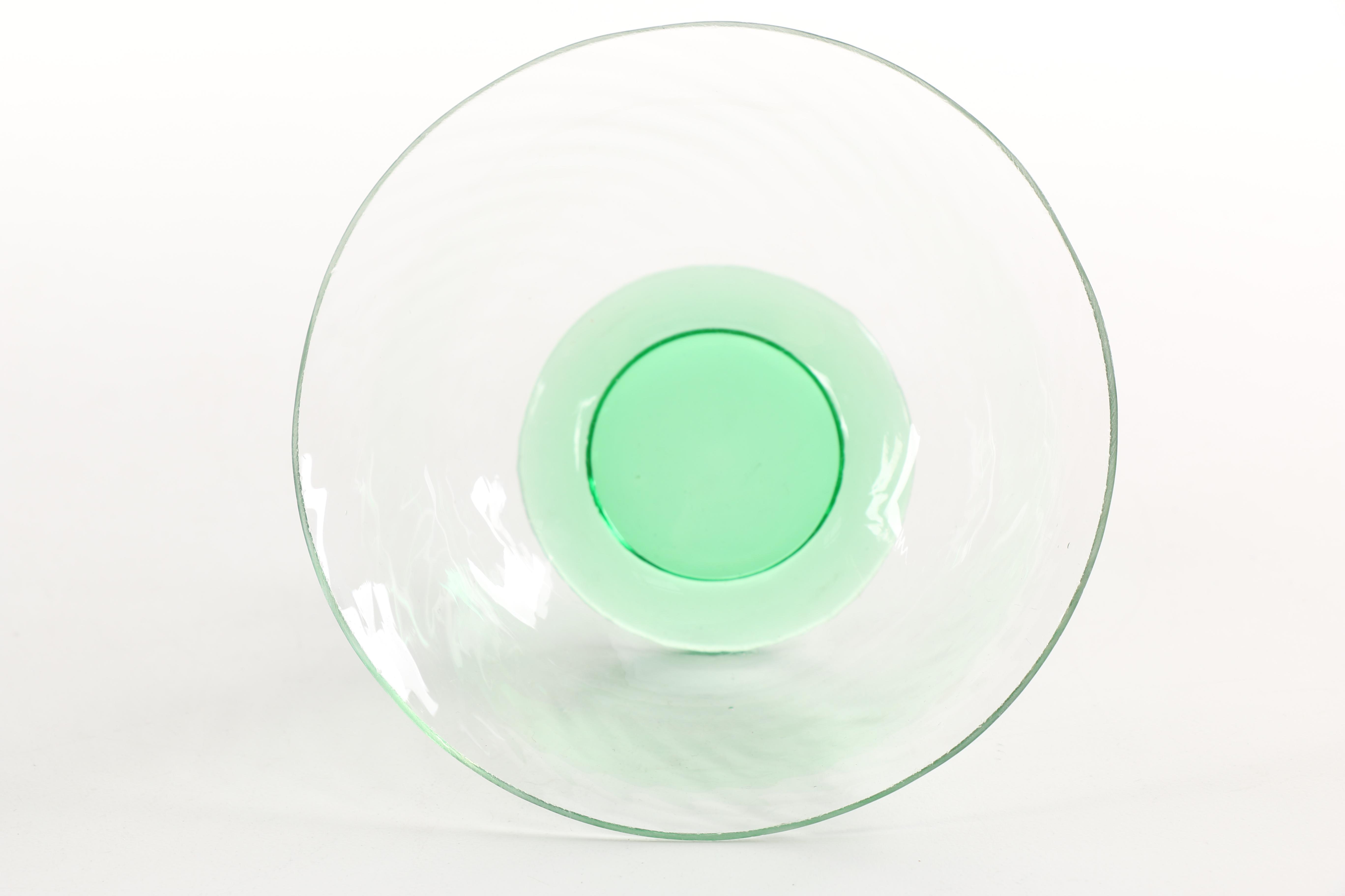 Set of Green Glass Sorbet Cups