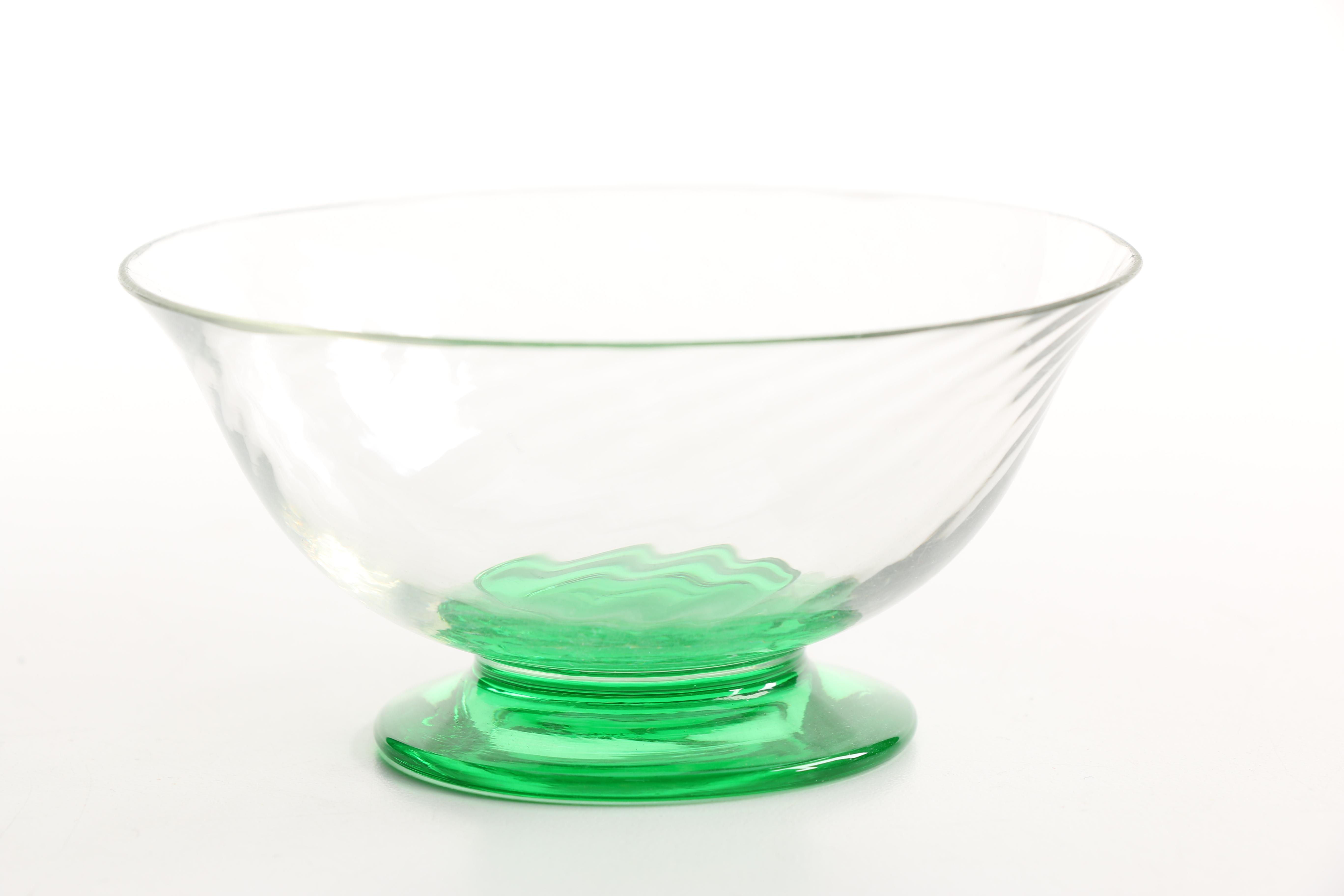 Set of Green Glass Sorbet Cups