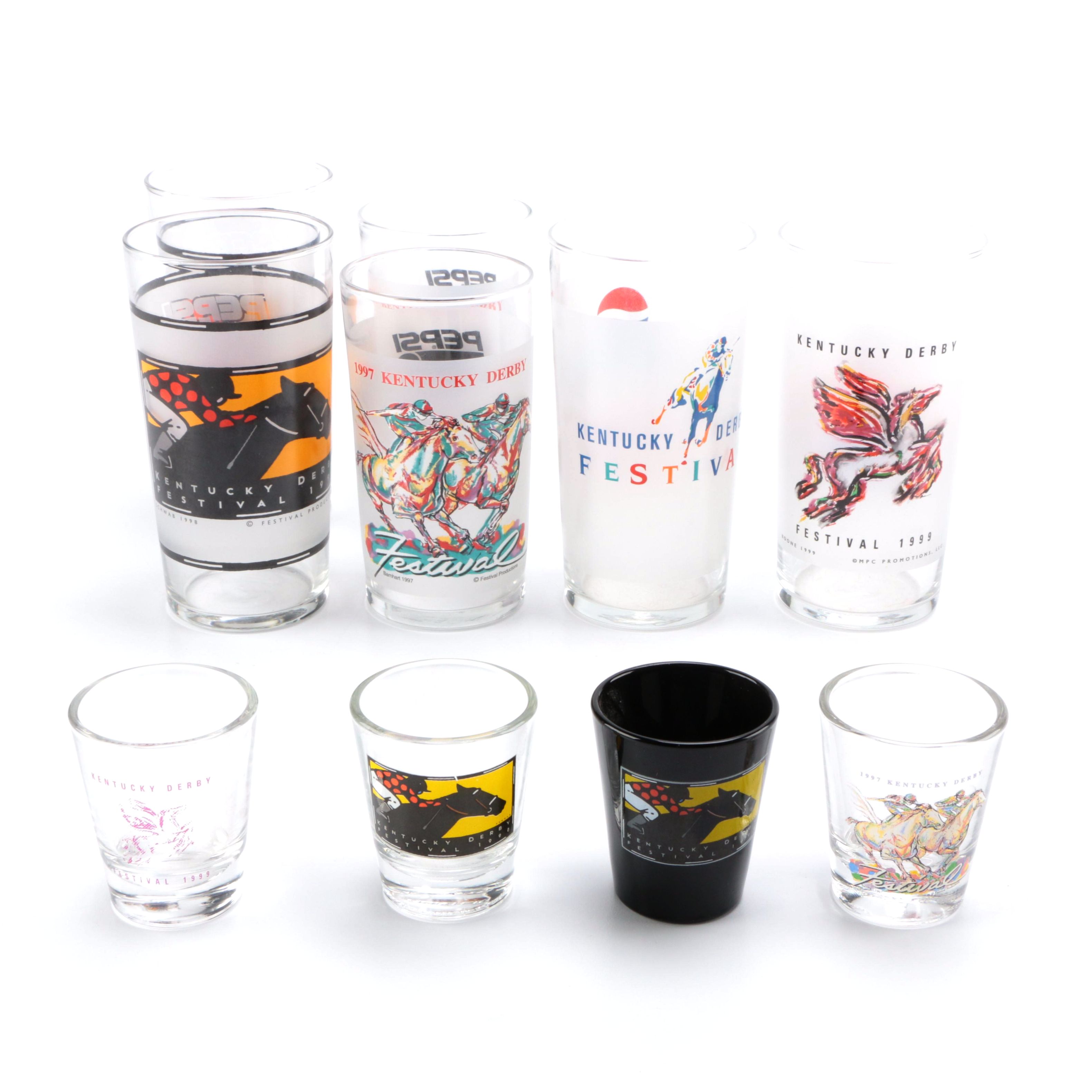 Collection of Eleven Kentucky Derby Festival Glasses