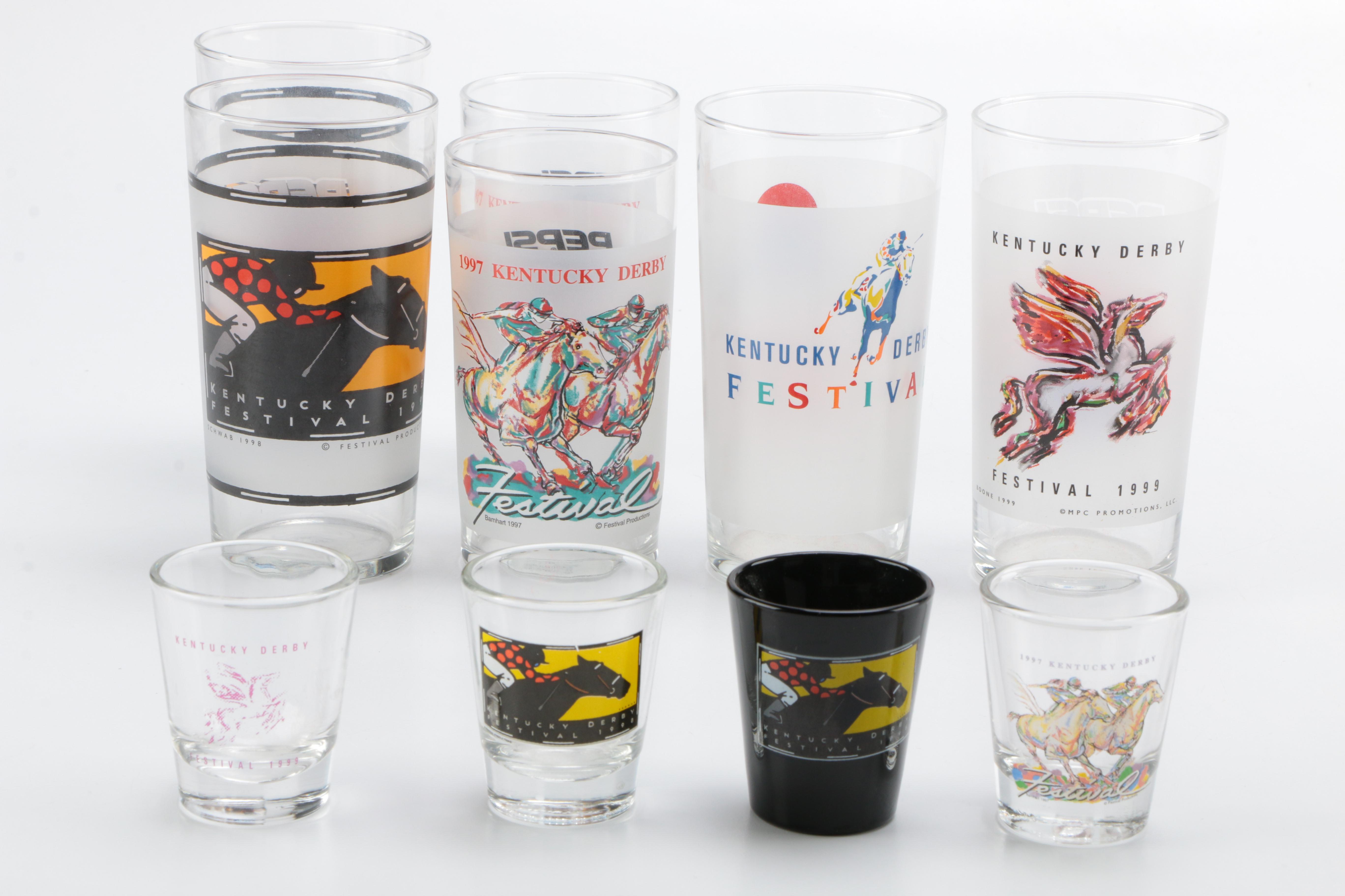 Collection of Eleven Kentucky Derby Festival Glasses