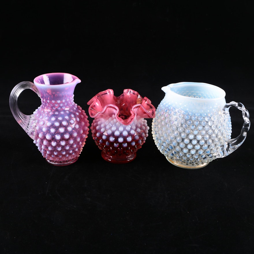 Fenton Style Opalescent Hobnail Tableware