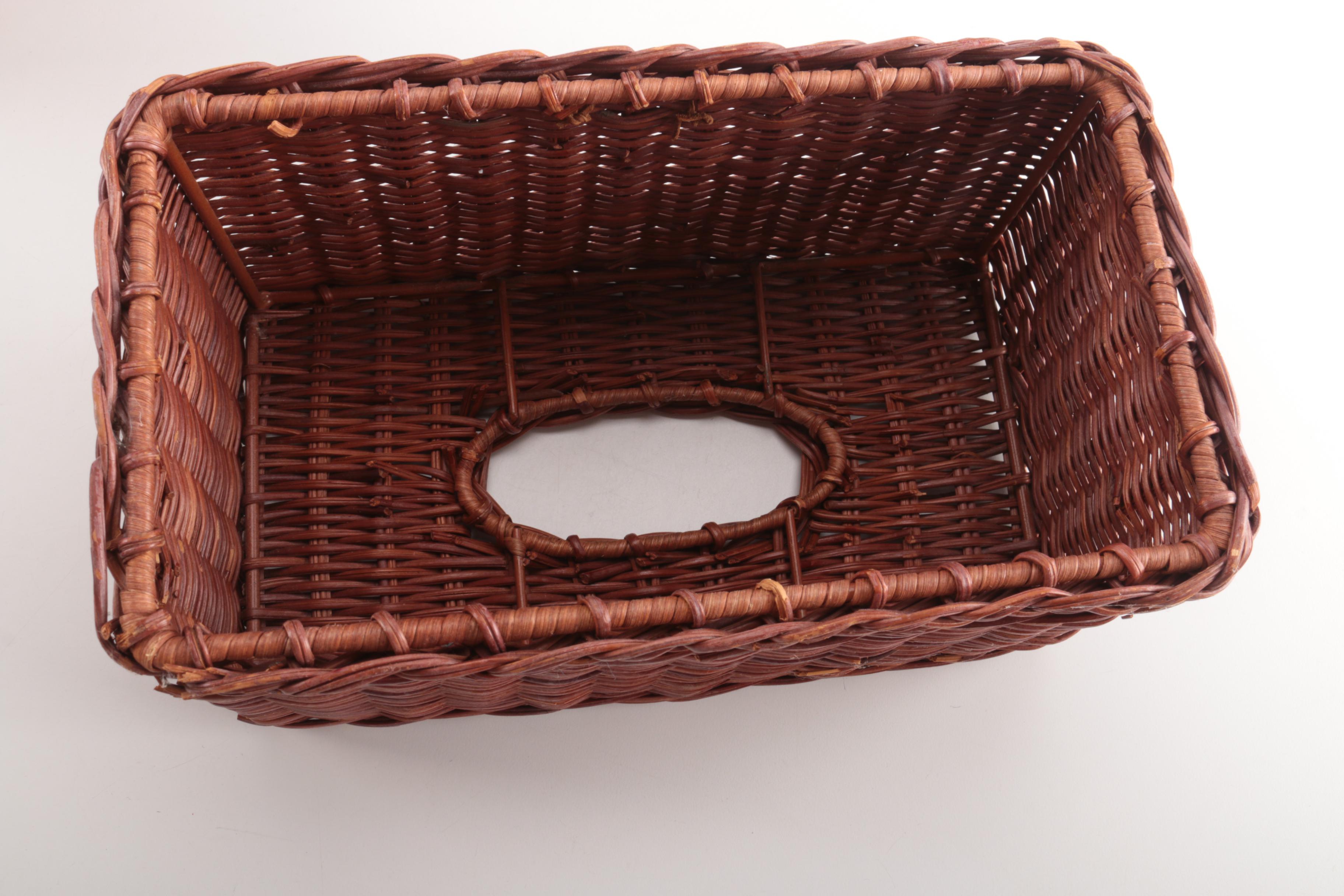 Brown Wicker Bathroom Set