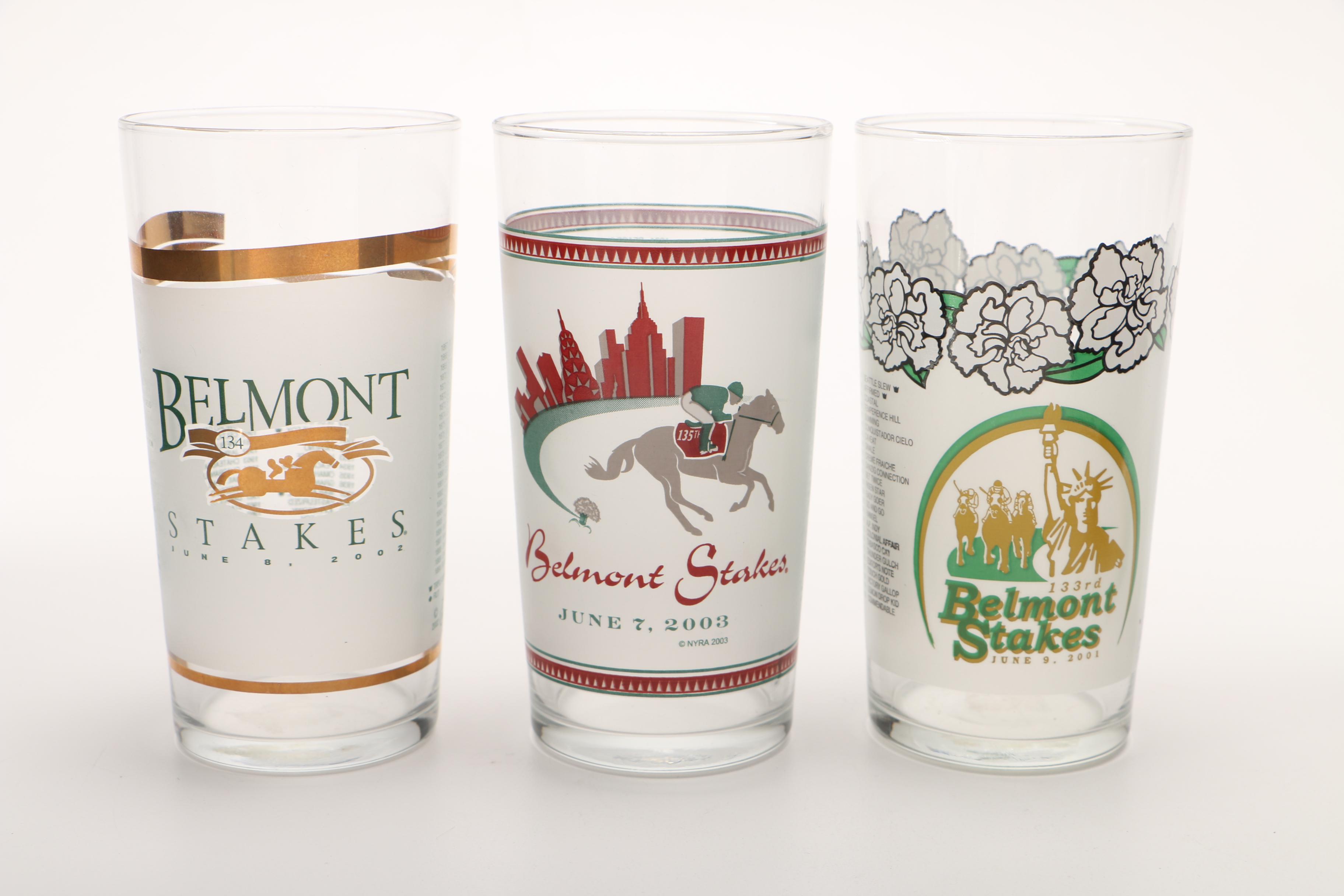 2000s Belmont Stakes Collectible Glasses