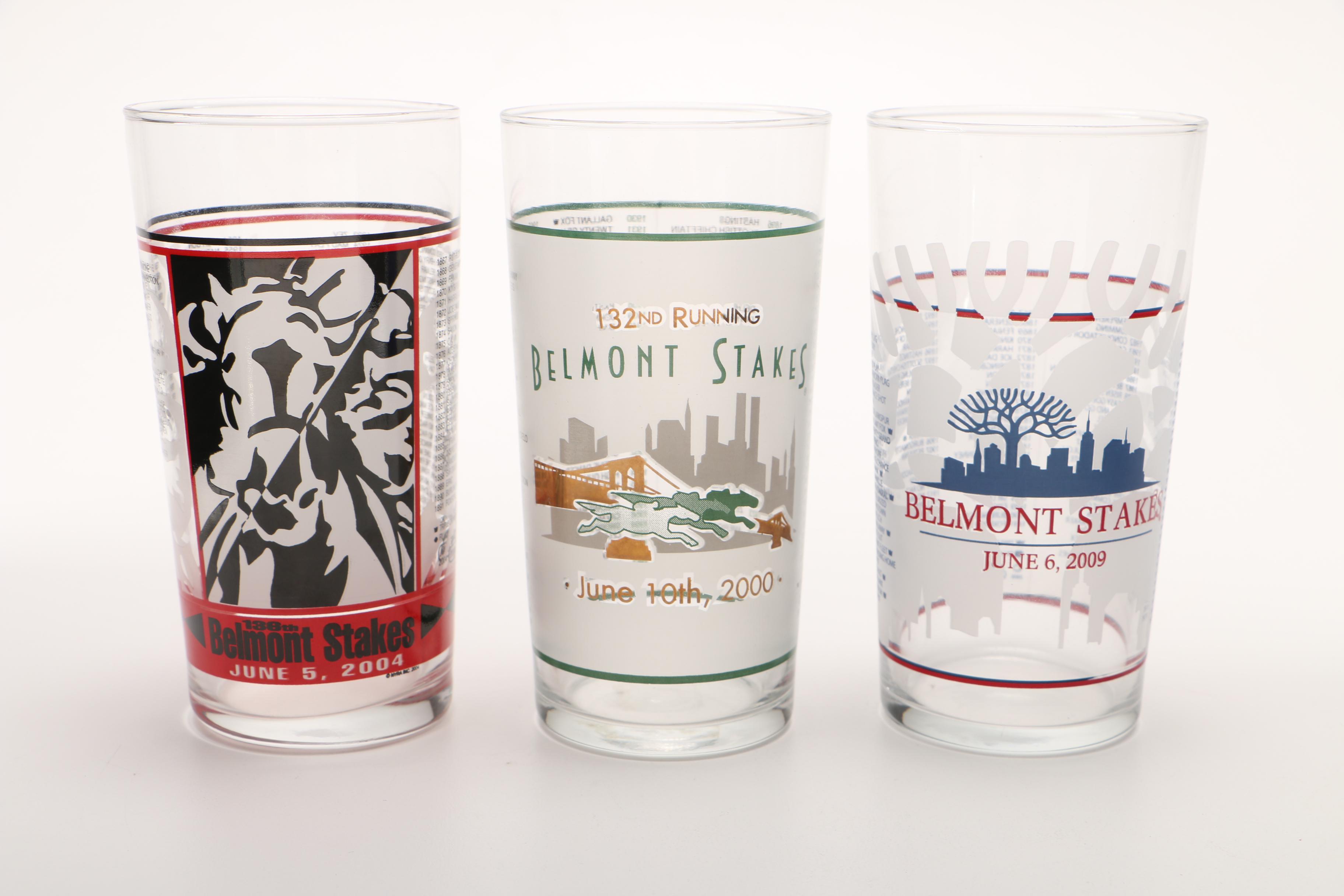 2000s Belmont Stakes Collectible Glasses
