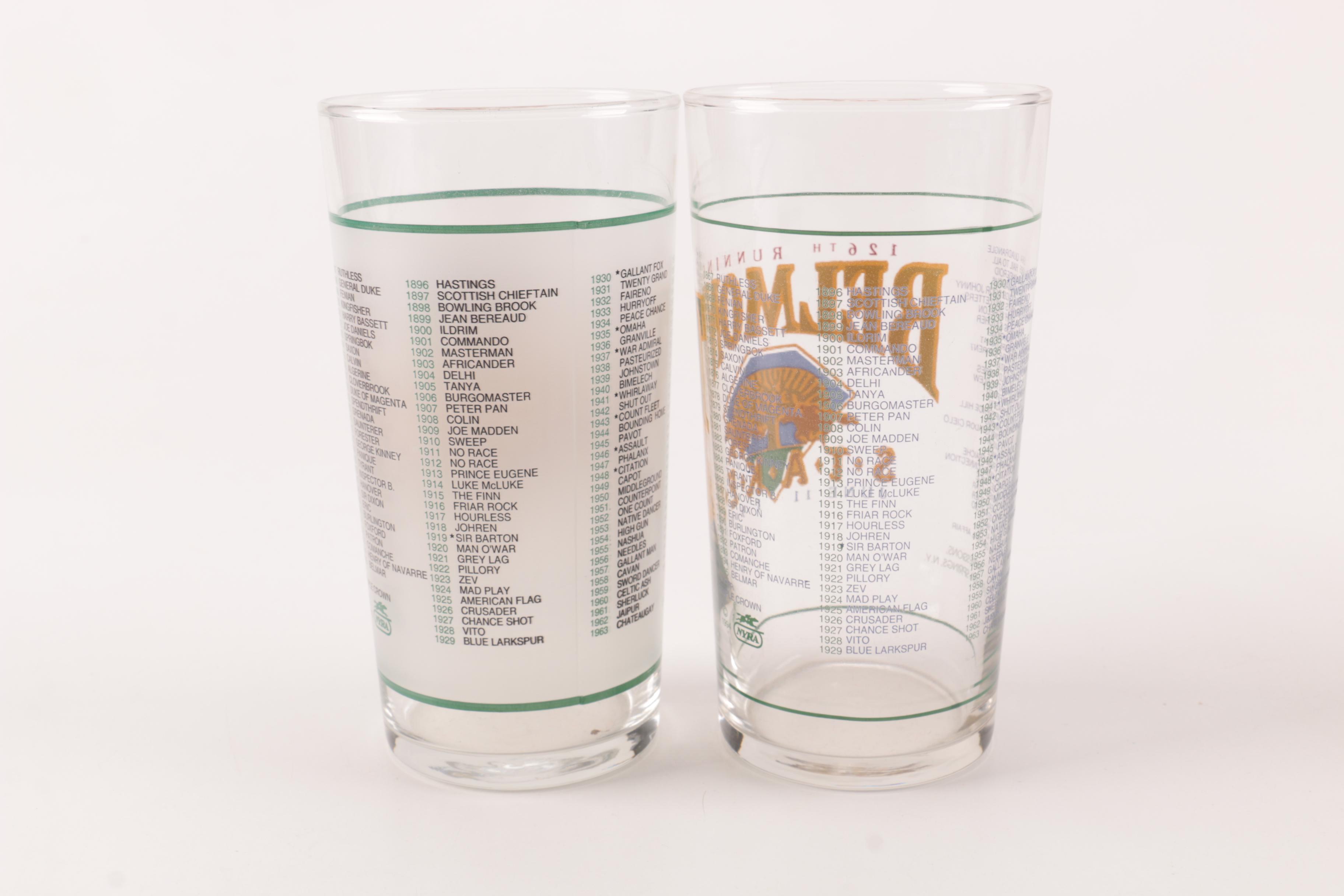 90s Belmont Stakes Collectible Glasses