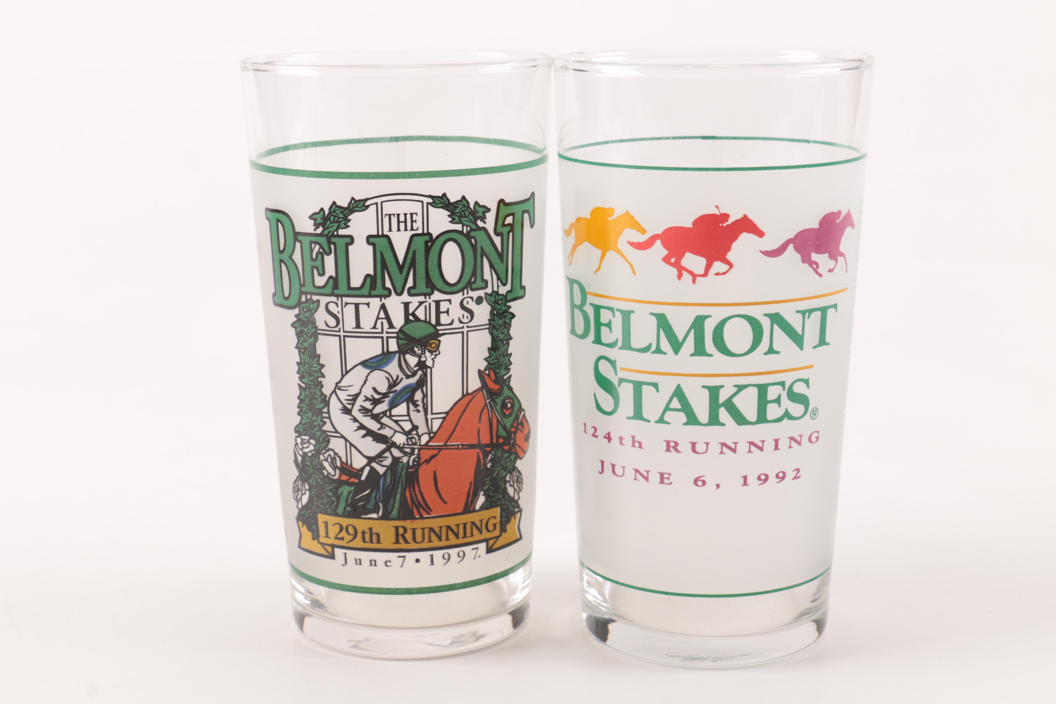 90s Belmont Stakes Collectible Glasses