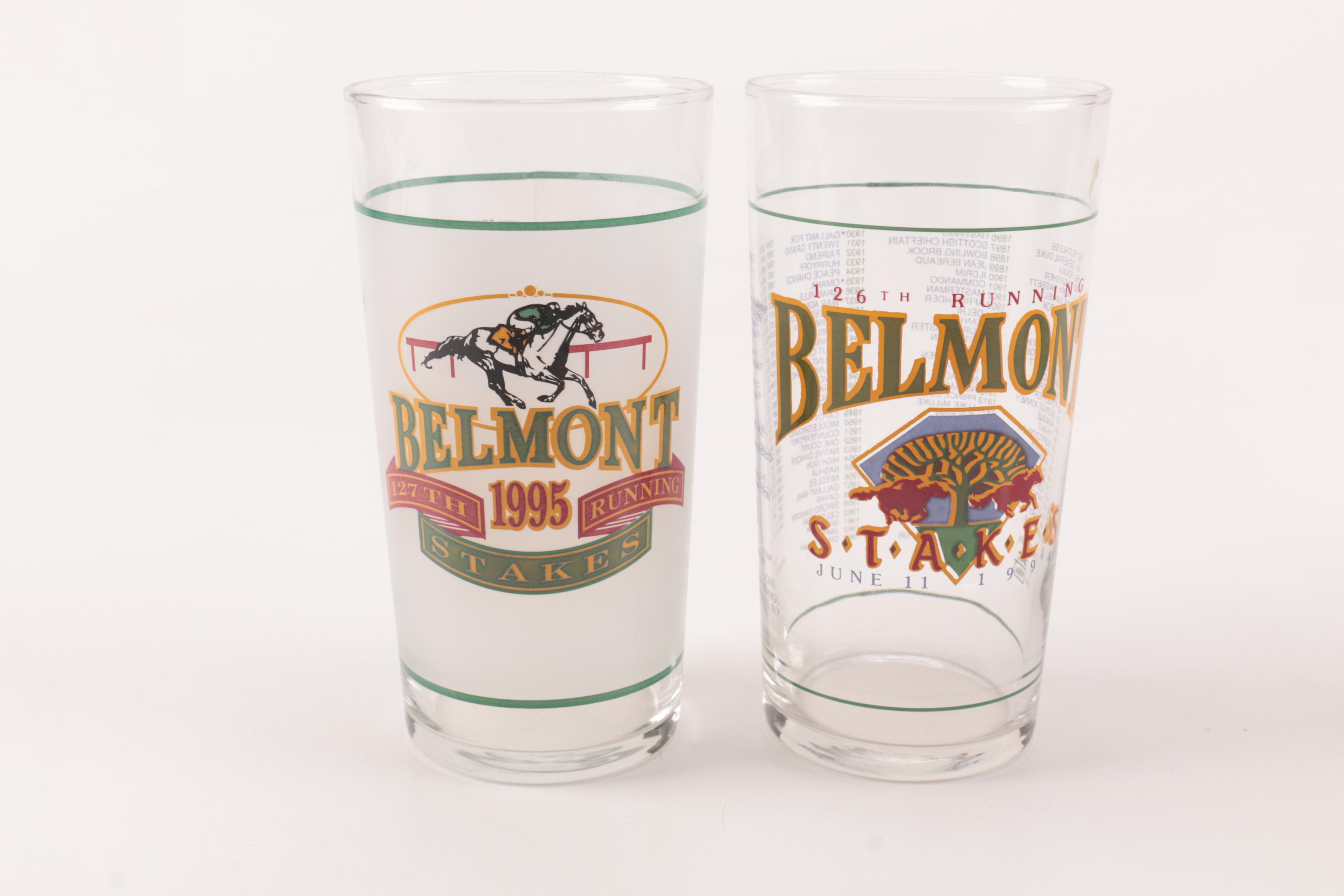 90s Belmont Stakes Collectible Glasses