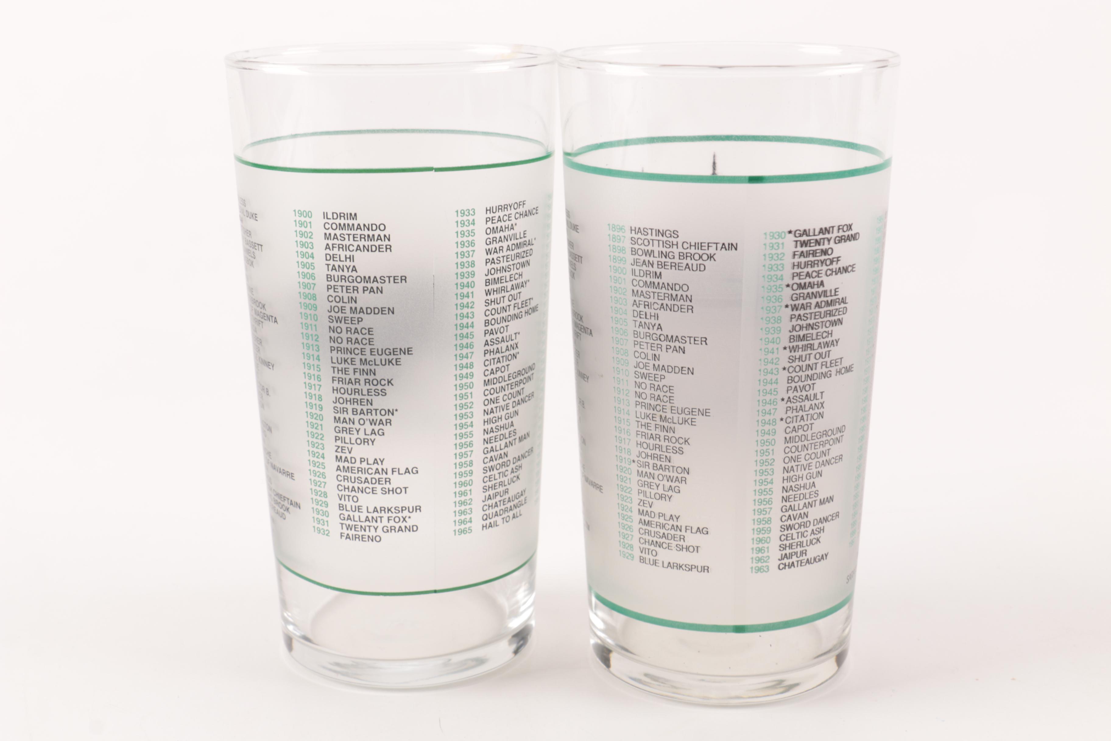 90s Belmont Stakes Collectible Glasses