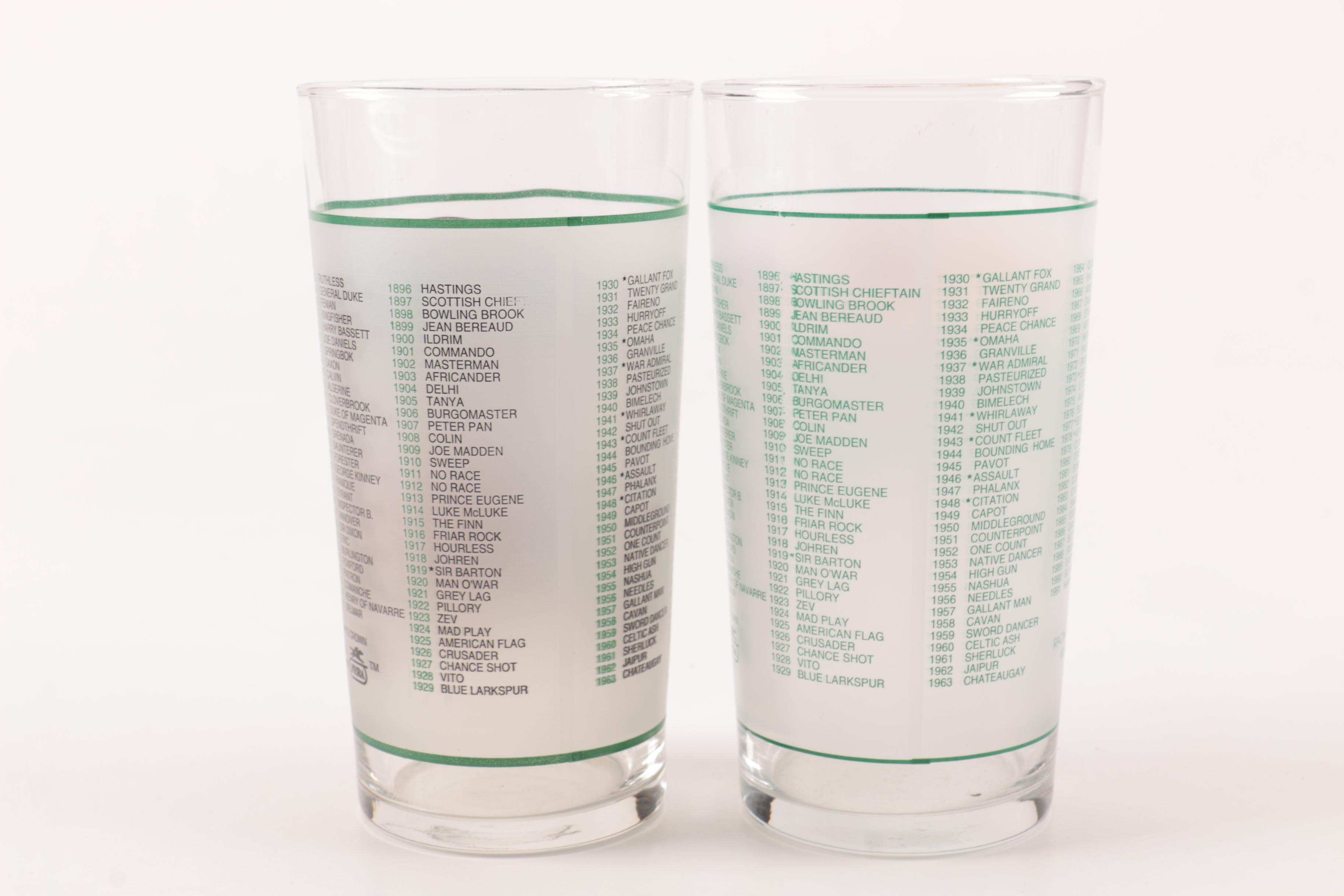 90s Belmont Stakes Collectible Glasses