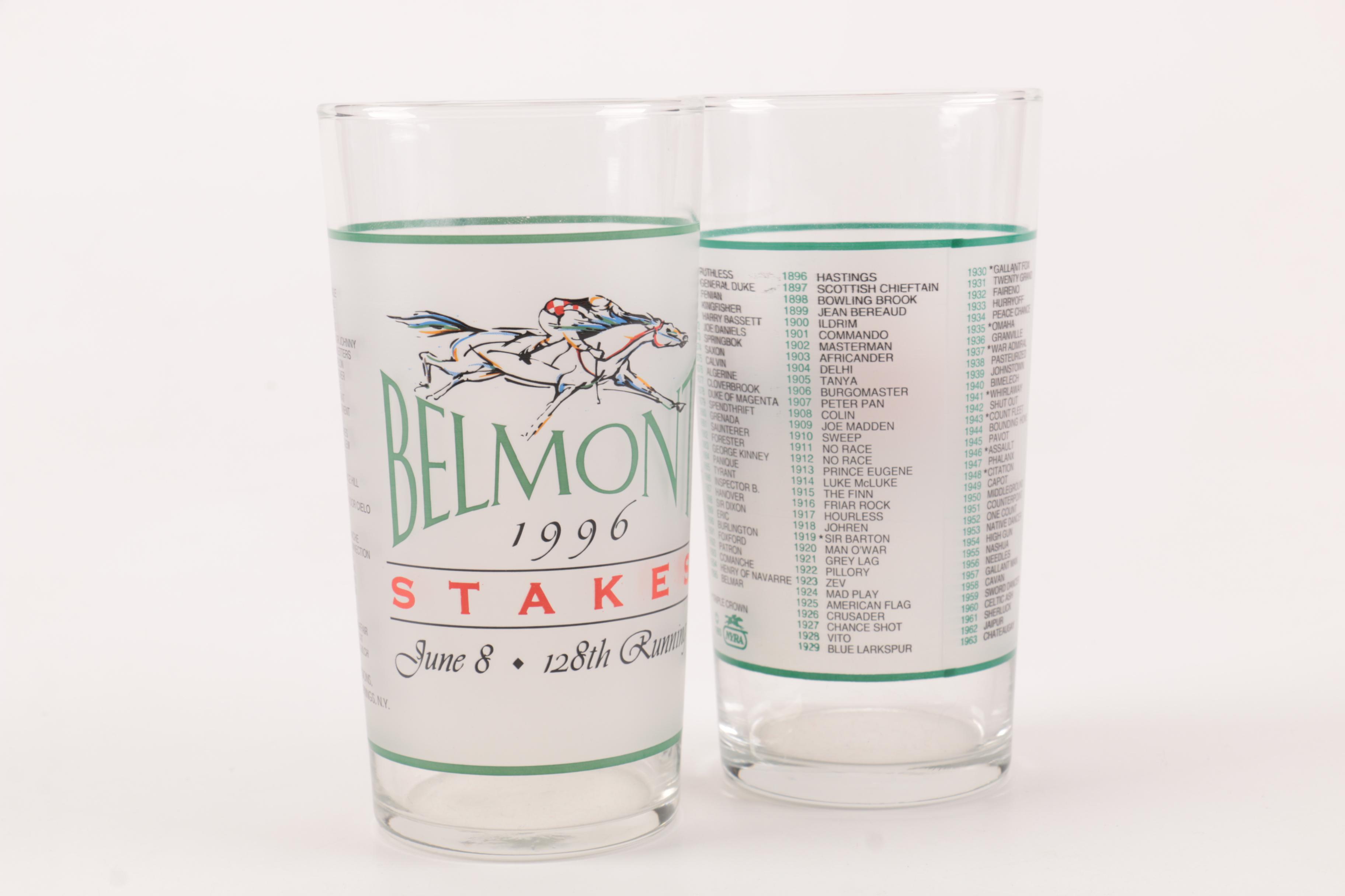 90s Belmont Stakes Collectible Glasses
